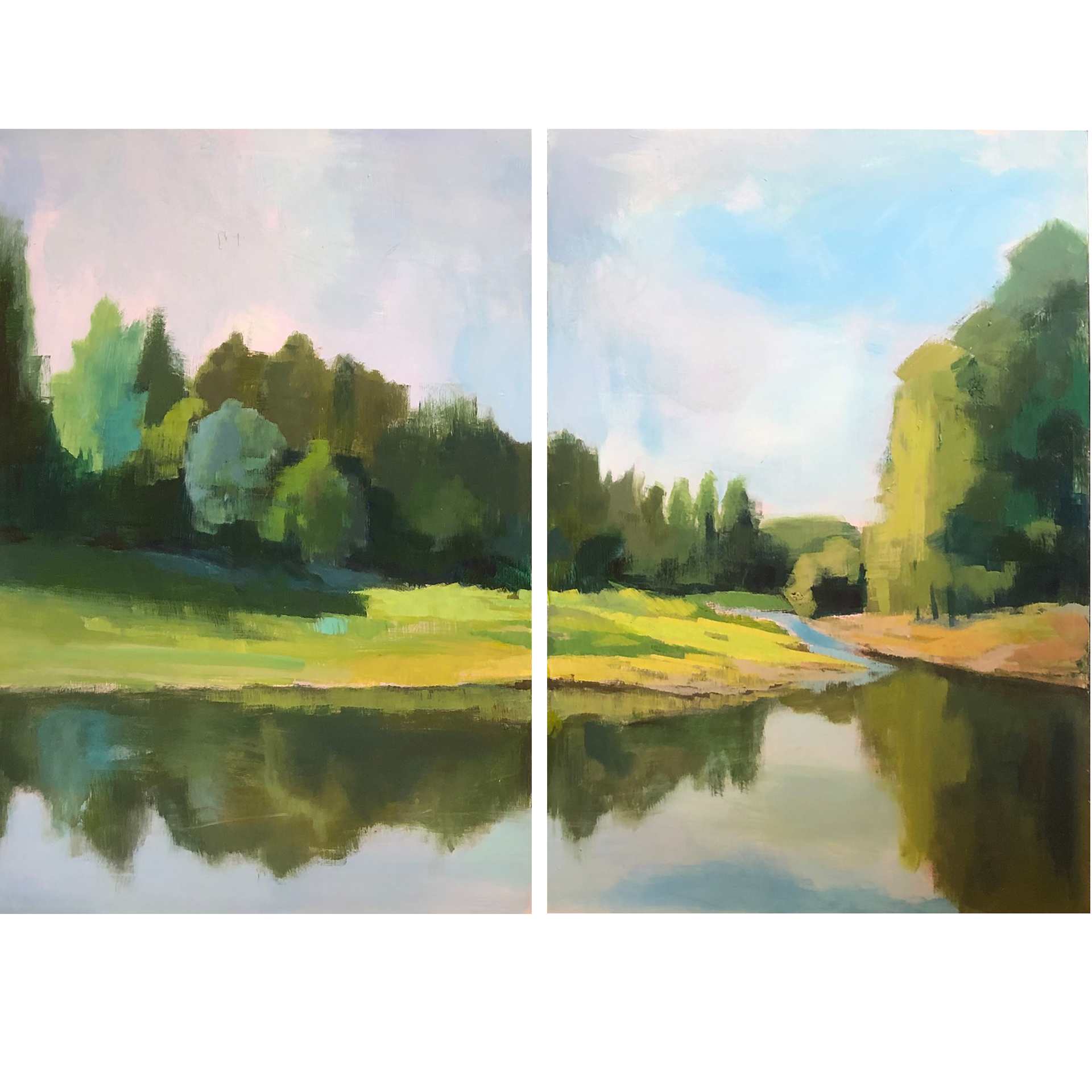 Moments of Calm (Diptych) {SOLD} by Lenn Hopkins