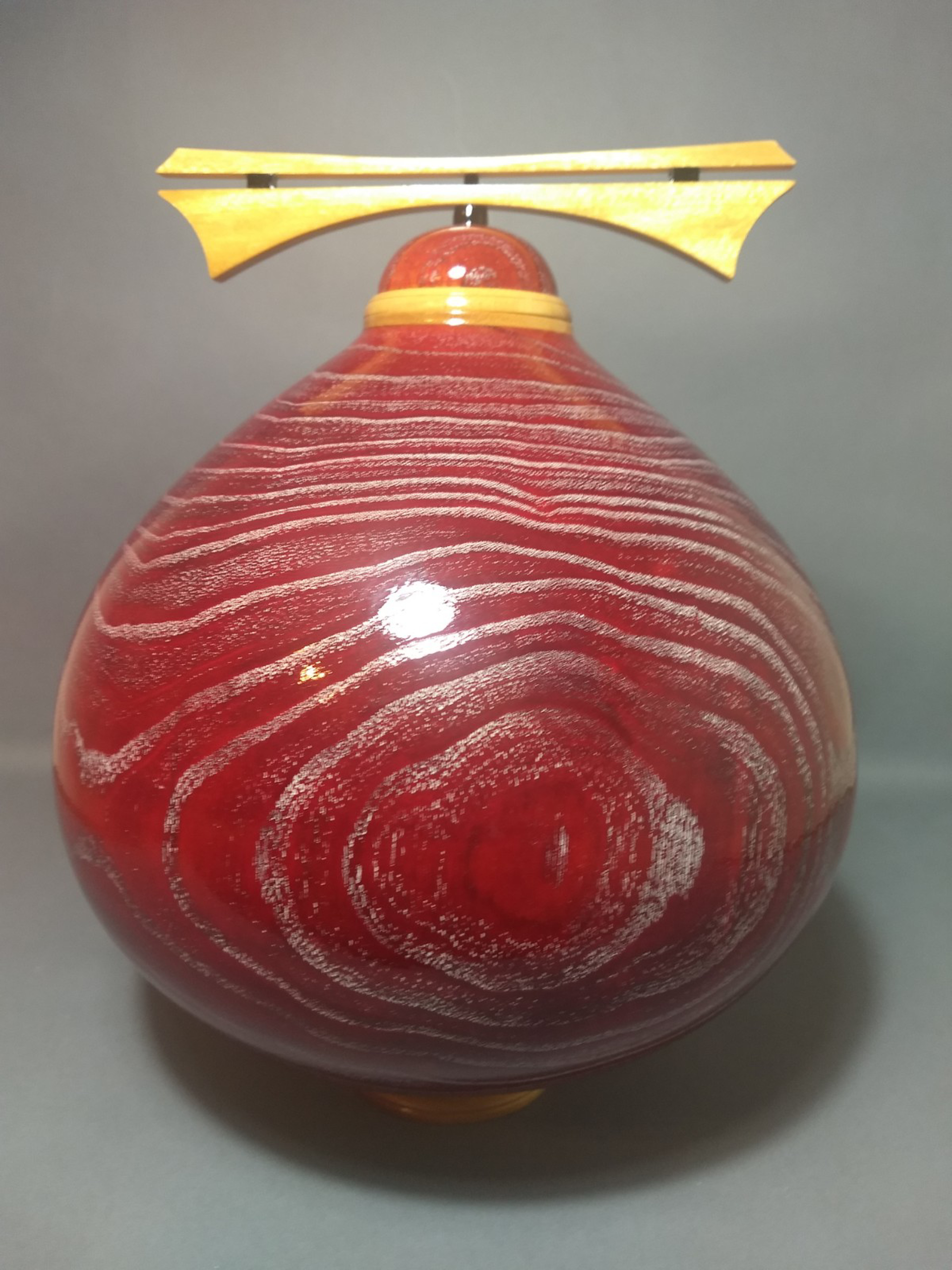 Red Tinted Chinaberry Vessel by John Mascoll