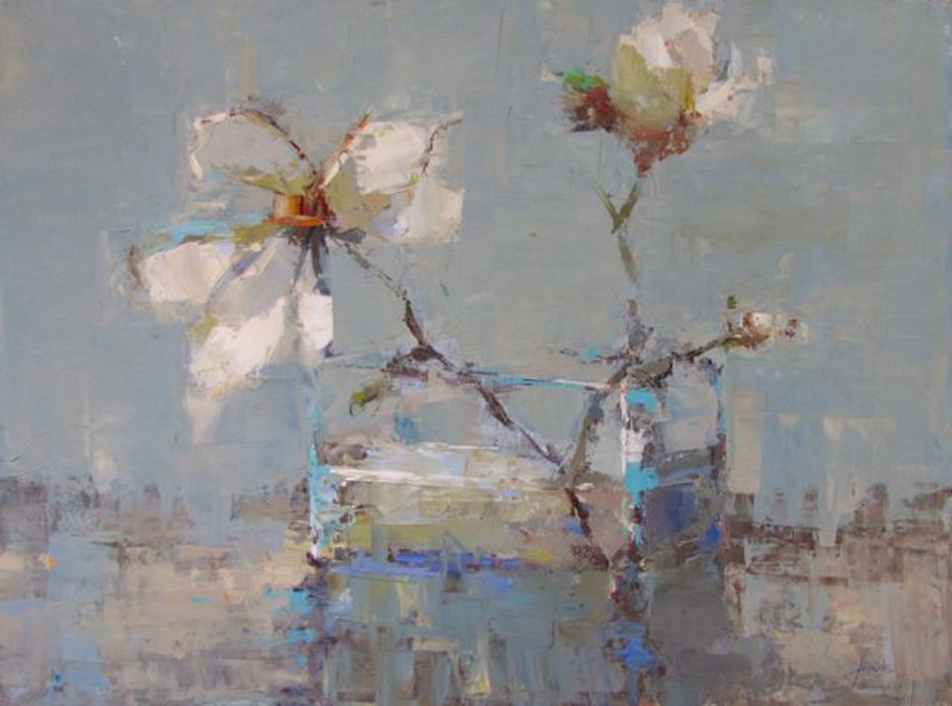 White Japanese Magnolia by Barbara Flowers