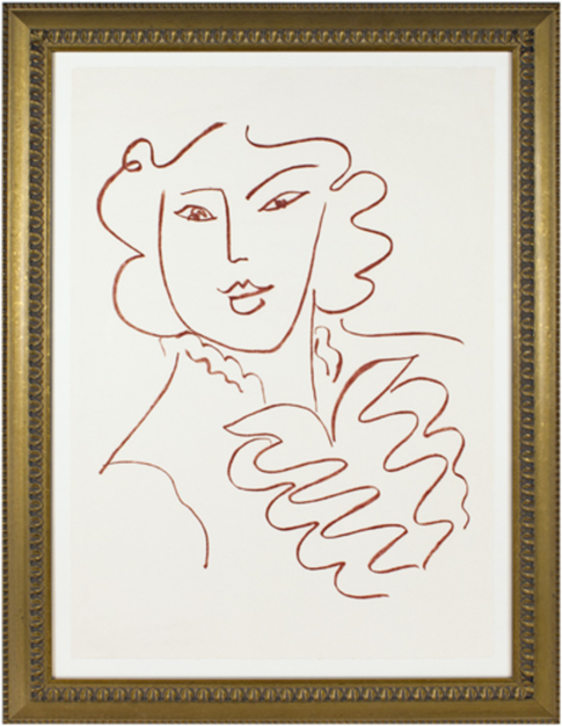 Woman w/Ruffled Blouse & Open Collar (from Florilege des Amours de Ronsard Portfolio) by Henri Matisse