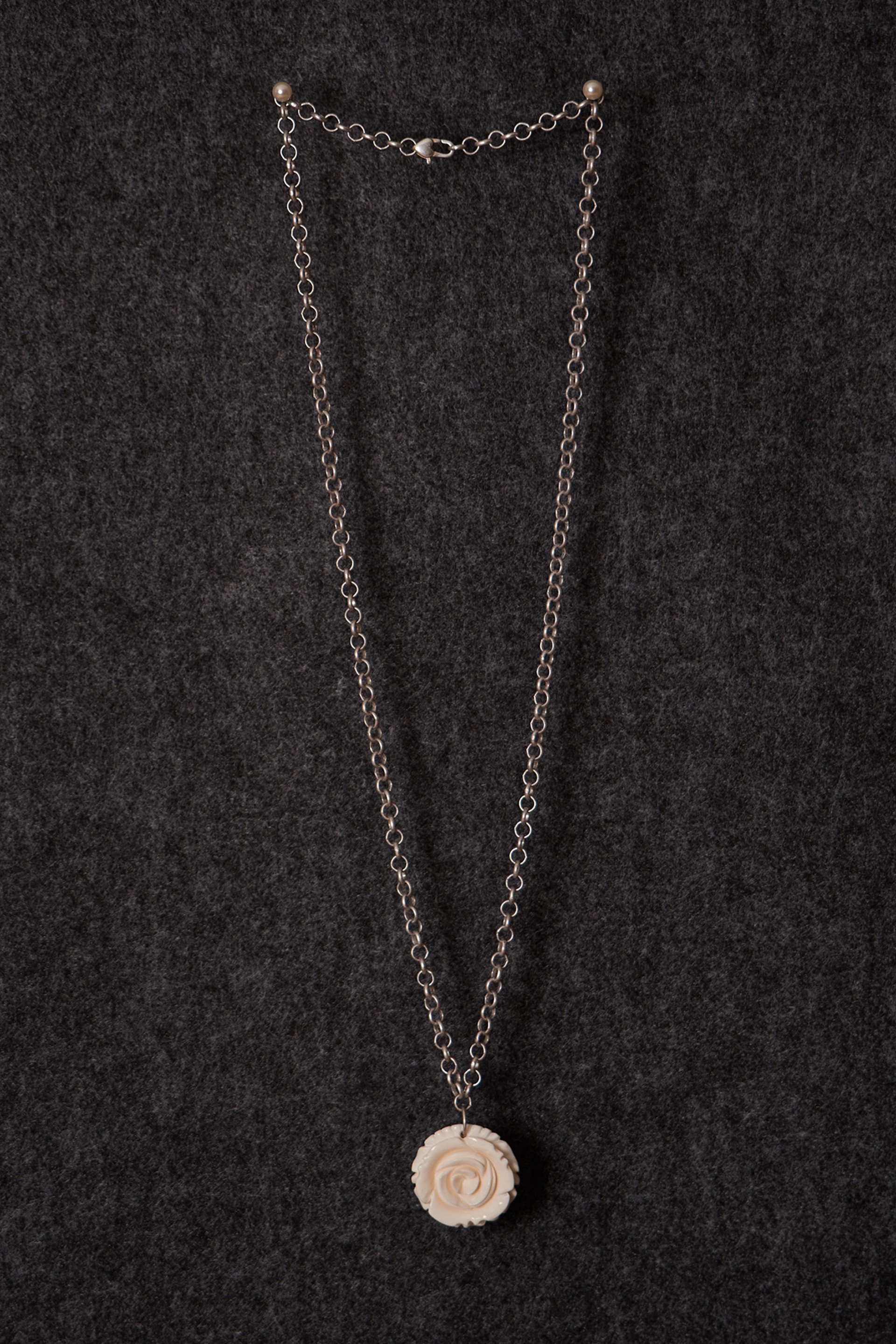 Silver Grande Rosebone Necklace by Cameron Johnson