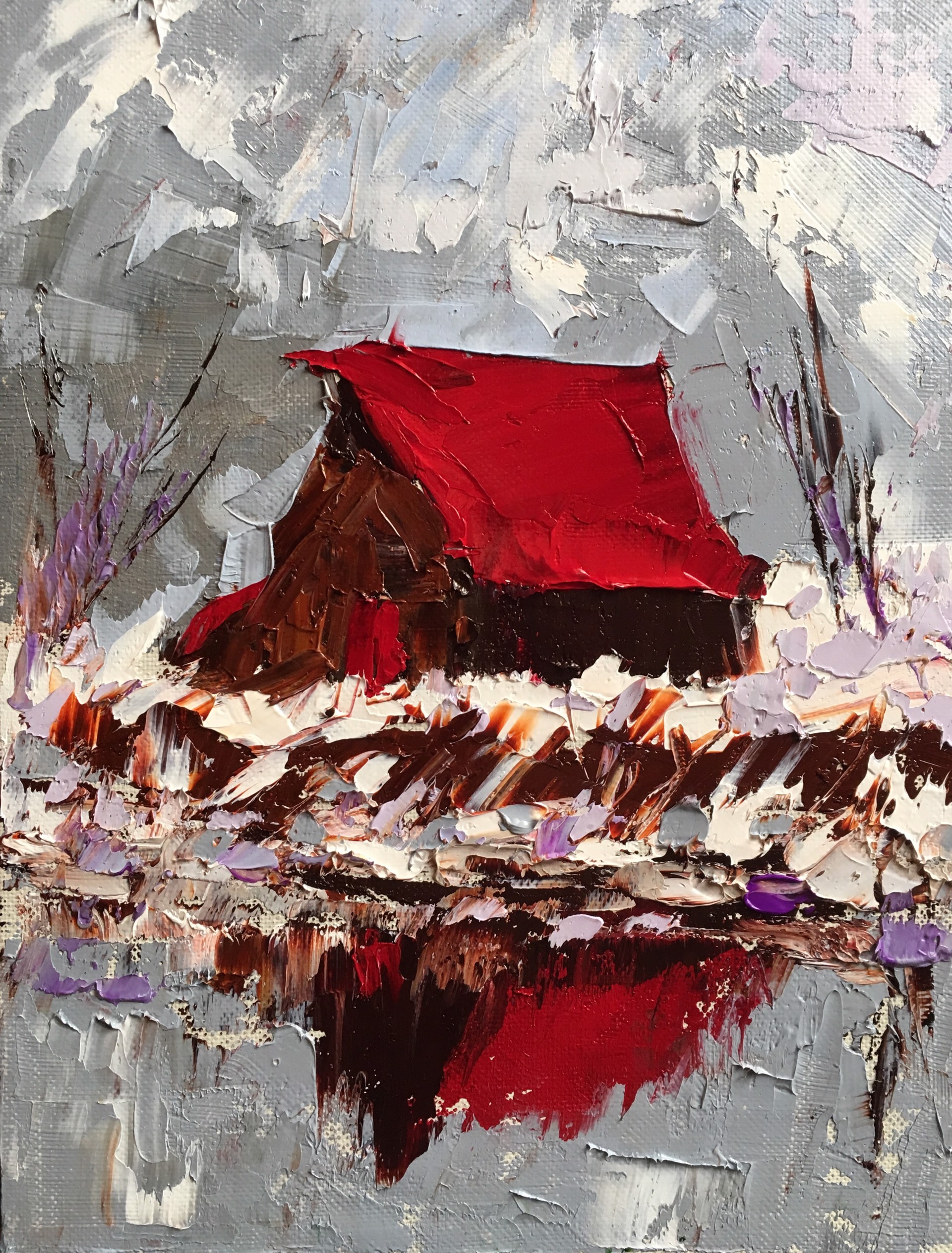Red Barn Reflection by Sandra Pratt