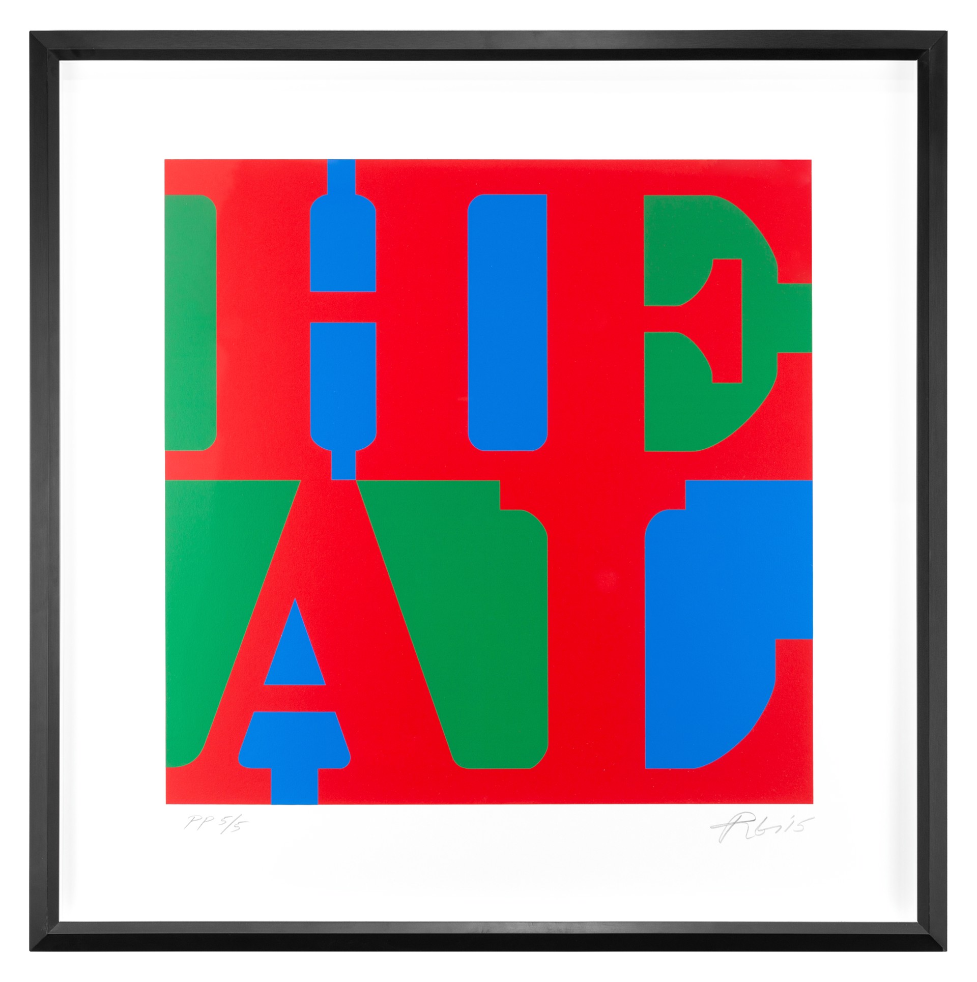 HEAL (red, green, blue variation) by Robert Indiana
