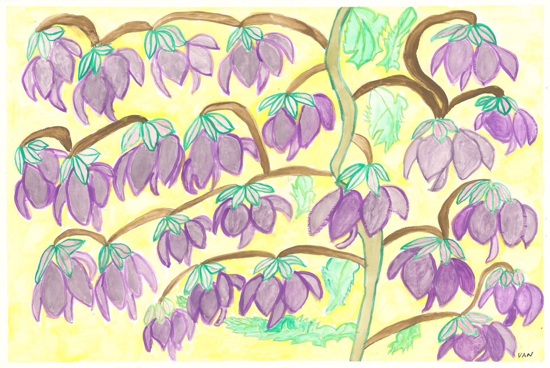 The Purple Flowers (FRAMED) by Vanessa Monroe