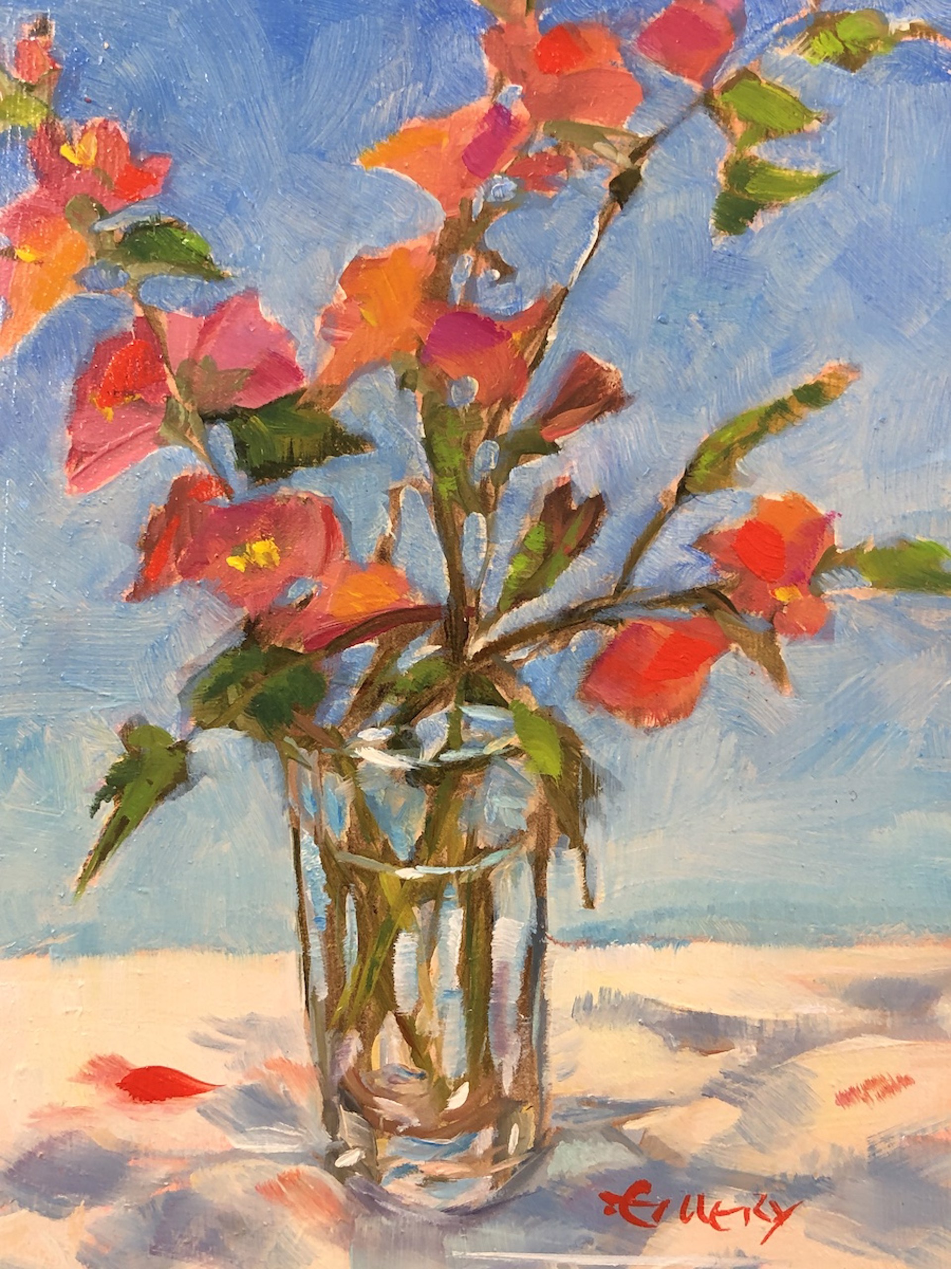 Flowers in a Glass by Cornelia Emery