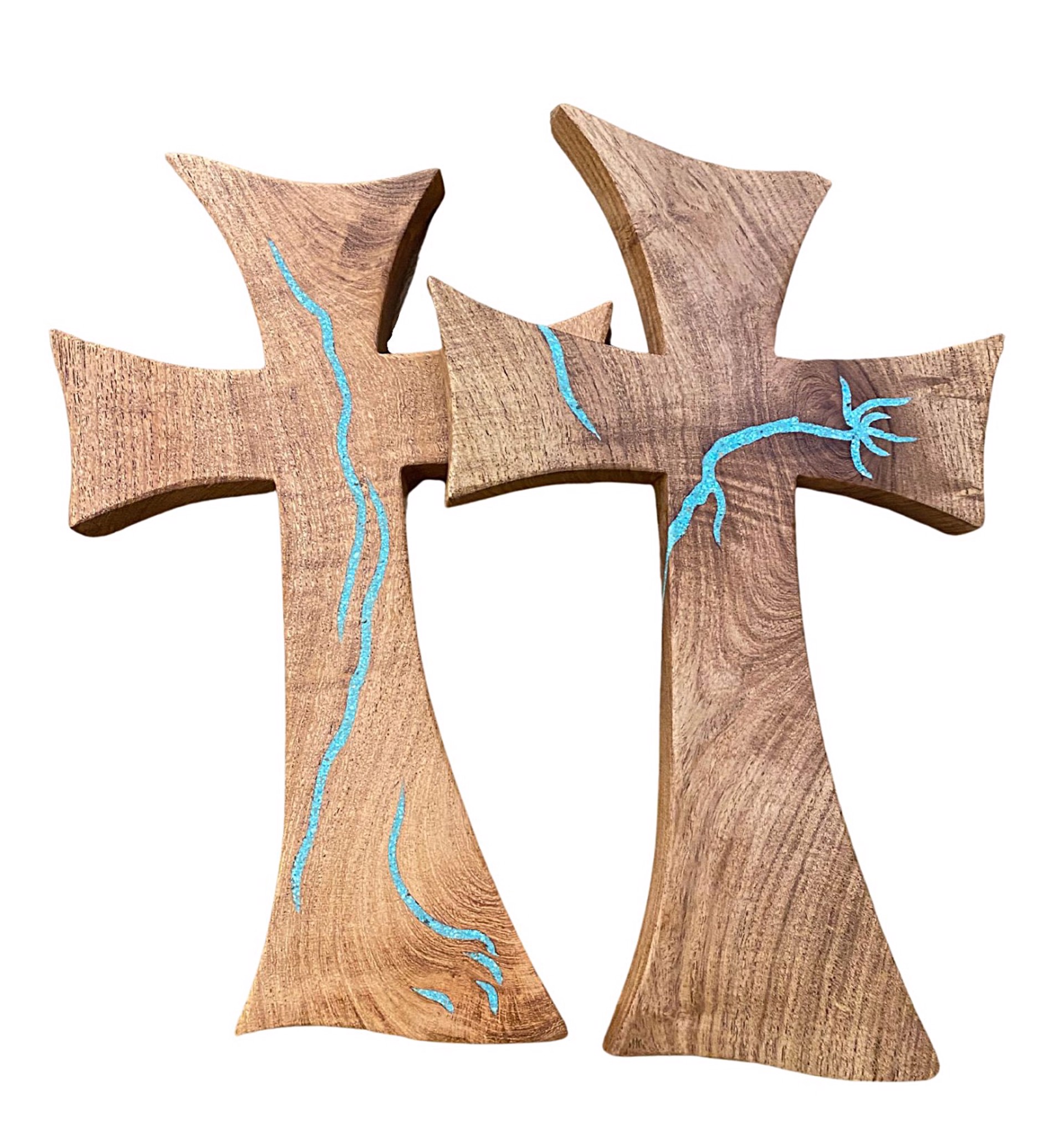 Mesquite Cross with Inlay by TreeStump Woodcraft