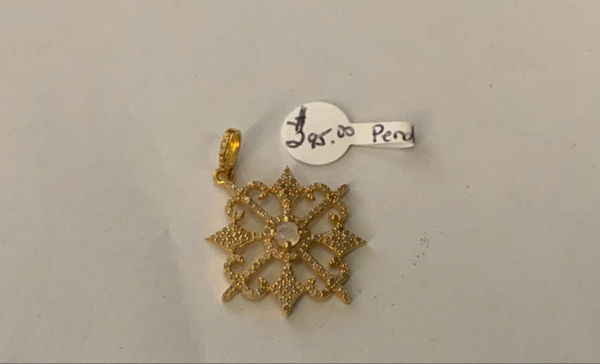Vermeil And Pavé Diamond Star Pendant by Karen Birchmier
