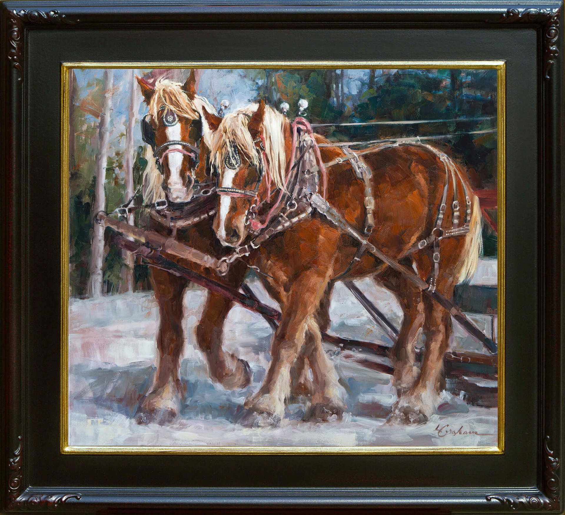 Three Cavalry Horses by fine artist Shan Fannin