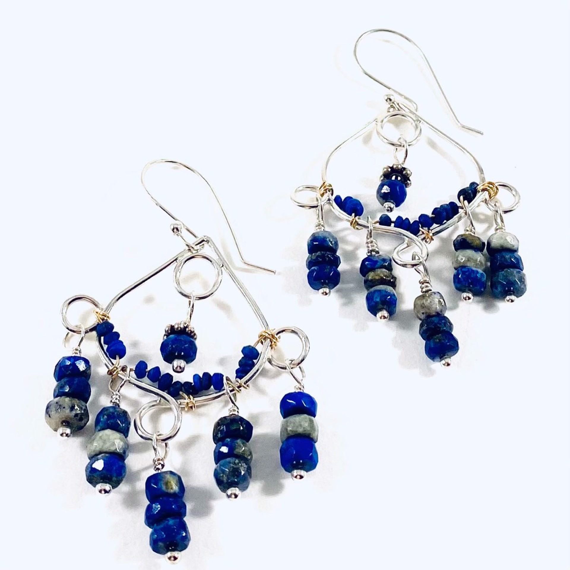 AB21-81 Lapis, Silver Earrings by Anne Bivens