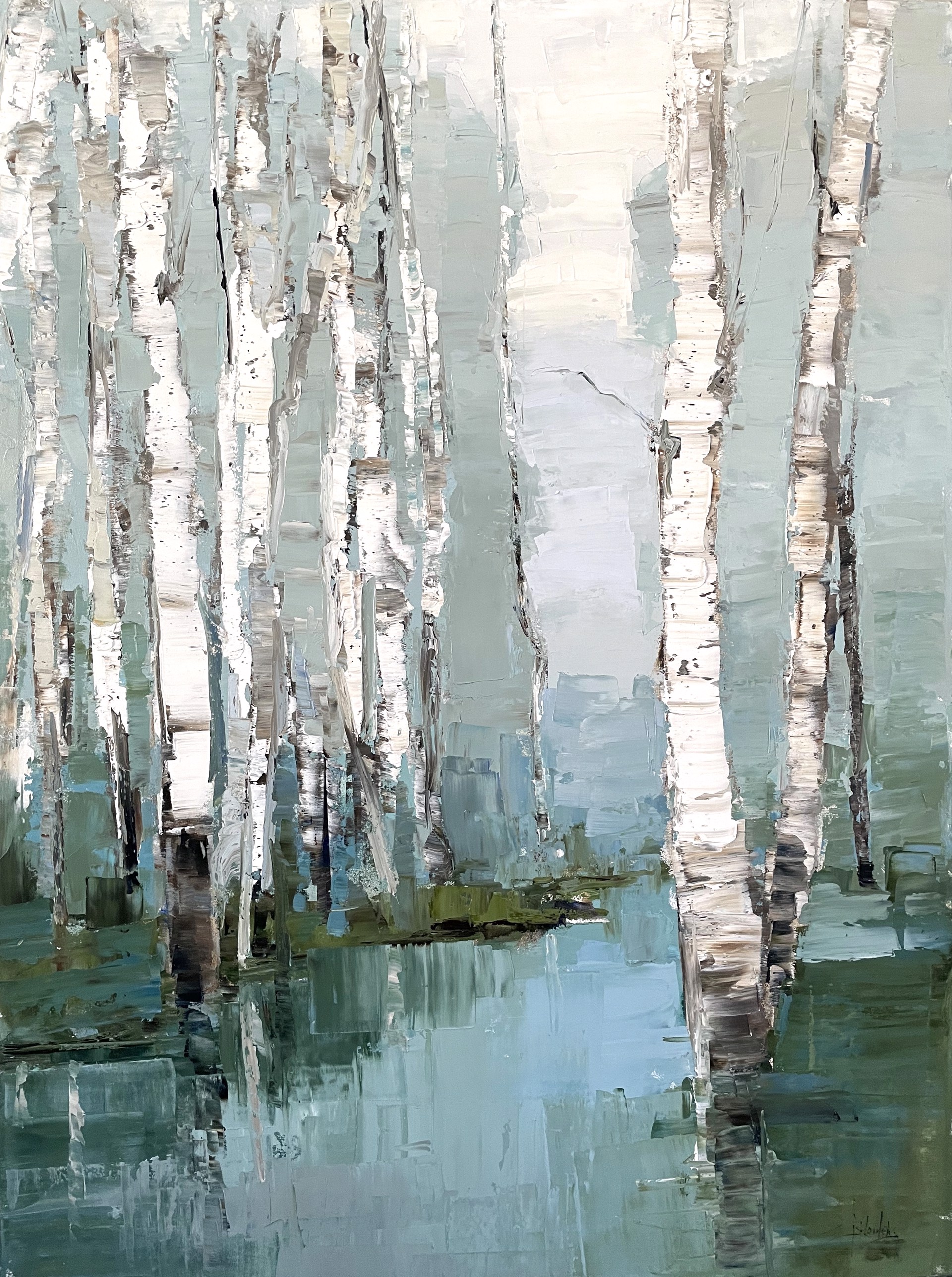 Birch by the Stream by Barbara Flowers