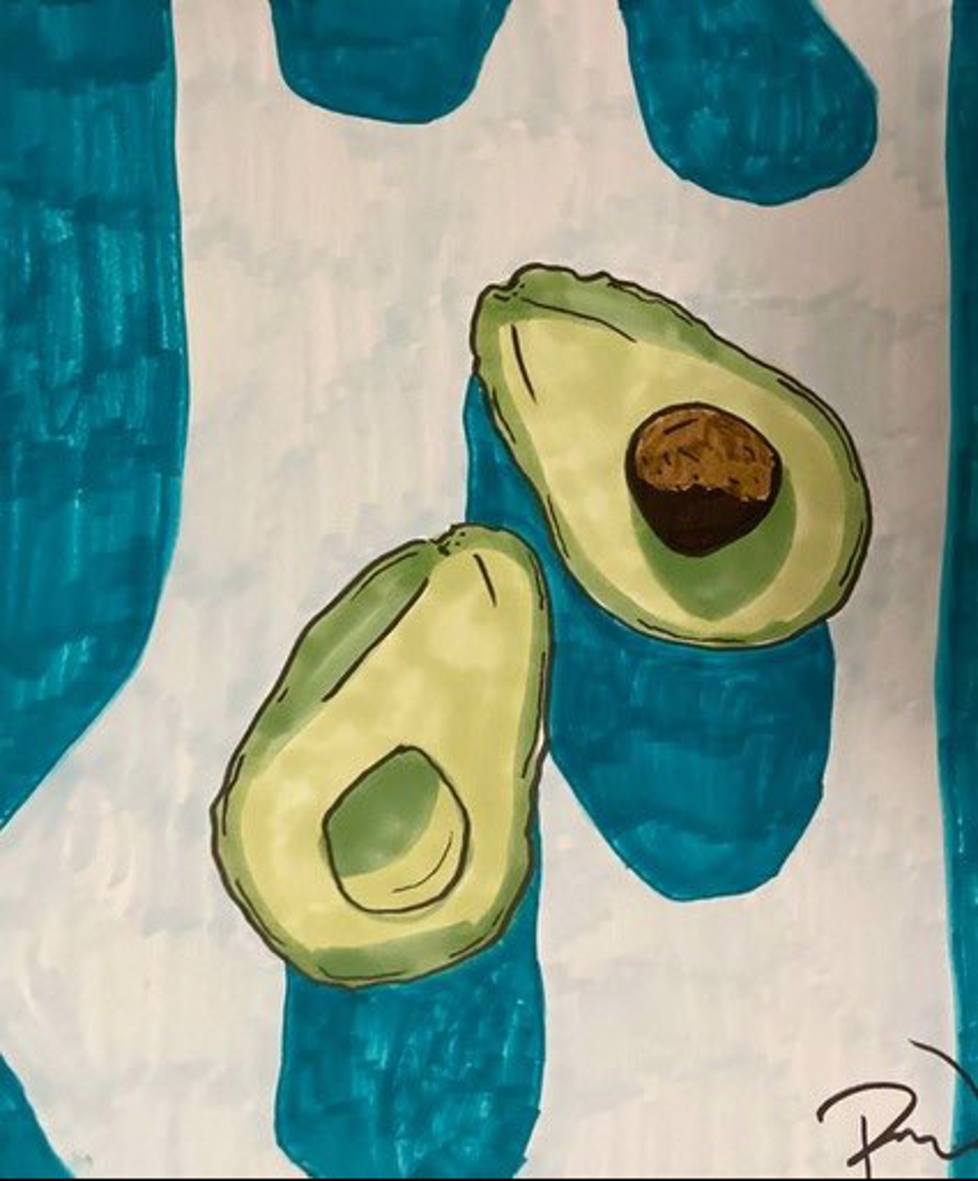 Avocado Still Life by Rachel Warner