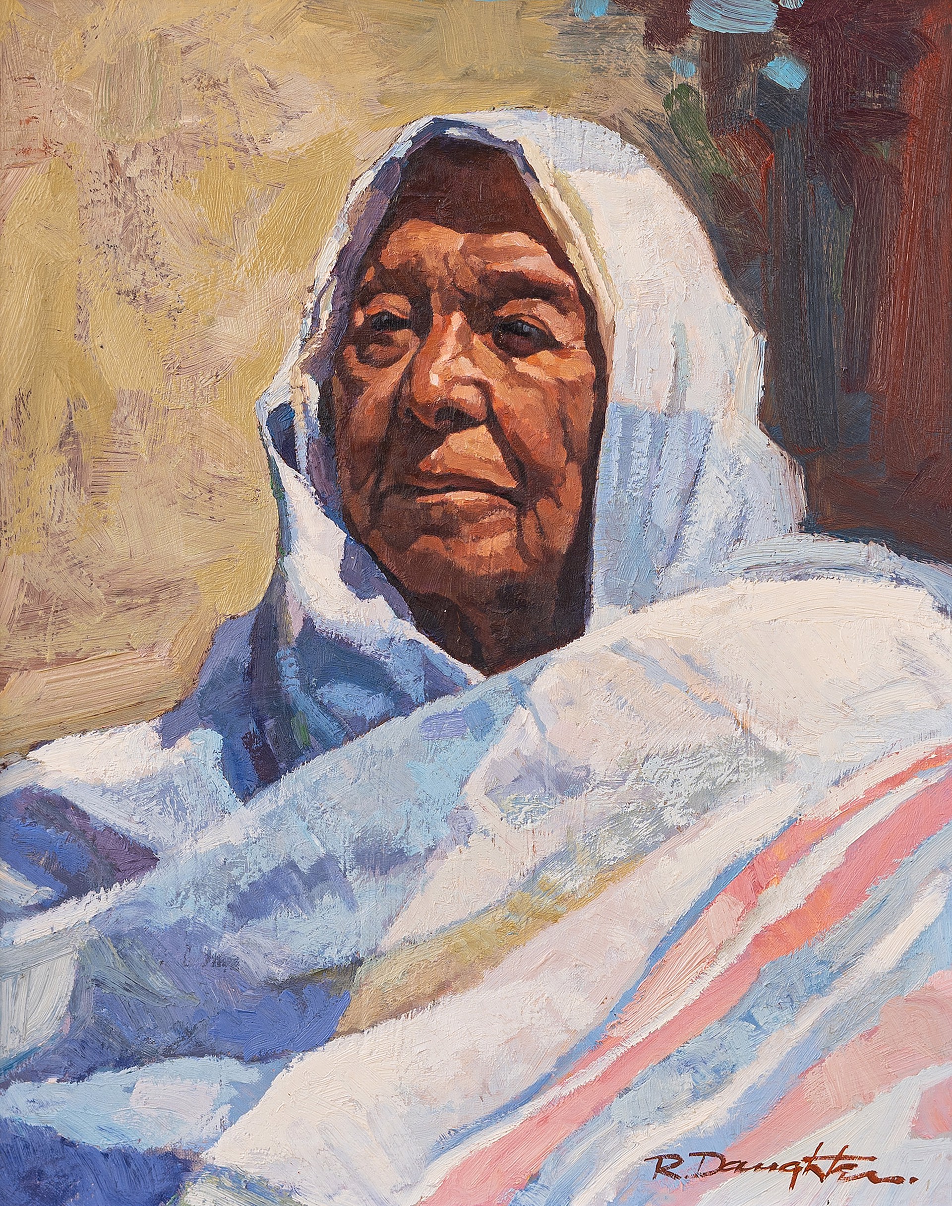 Taos Pueblo Elder by Robert Daughters (1929-2013)