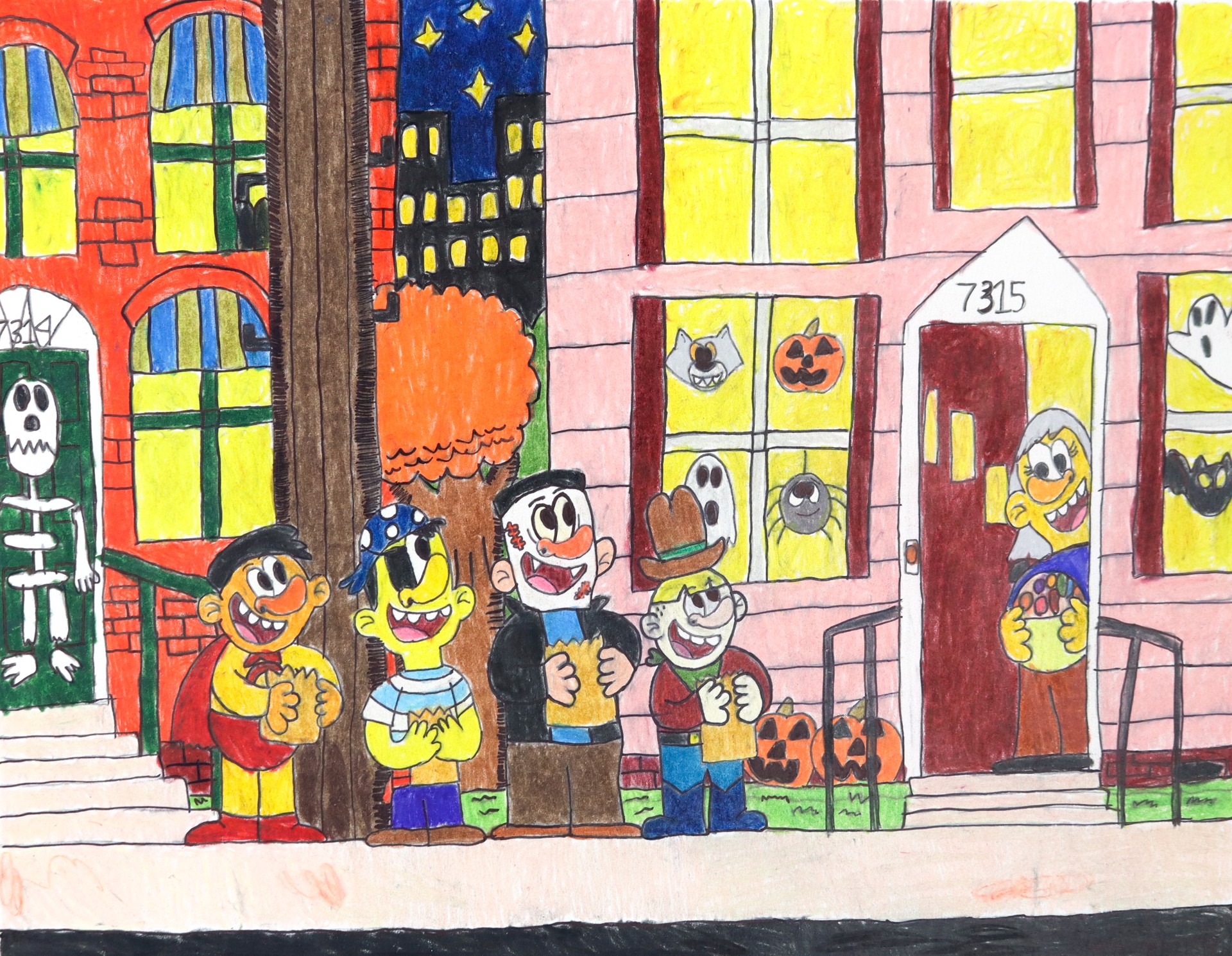 Halloween Trick or Treaters by Maurice Barnes