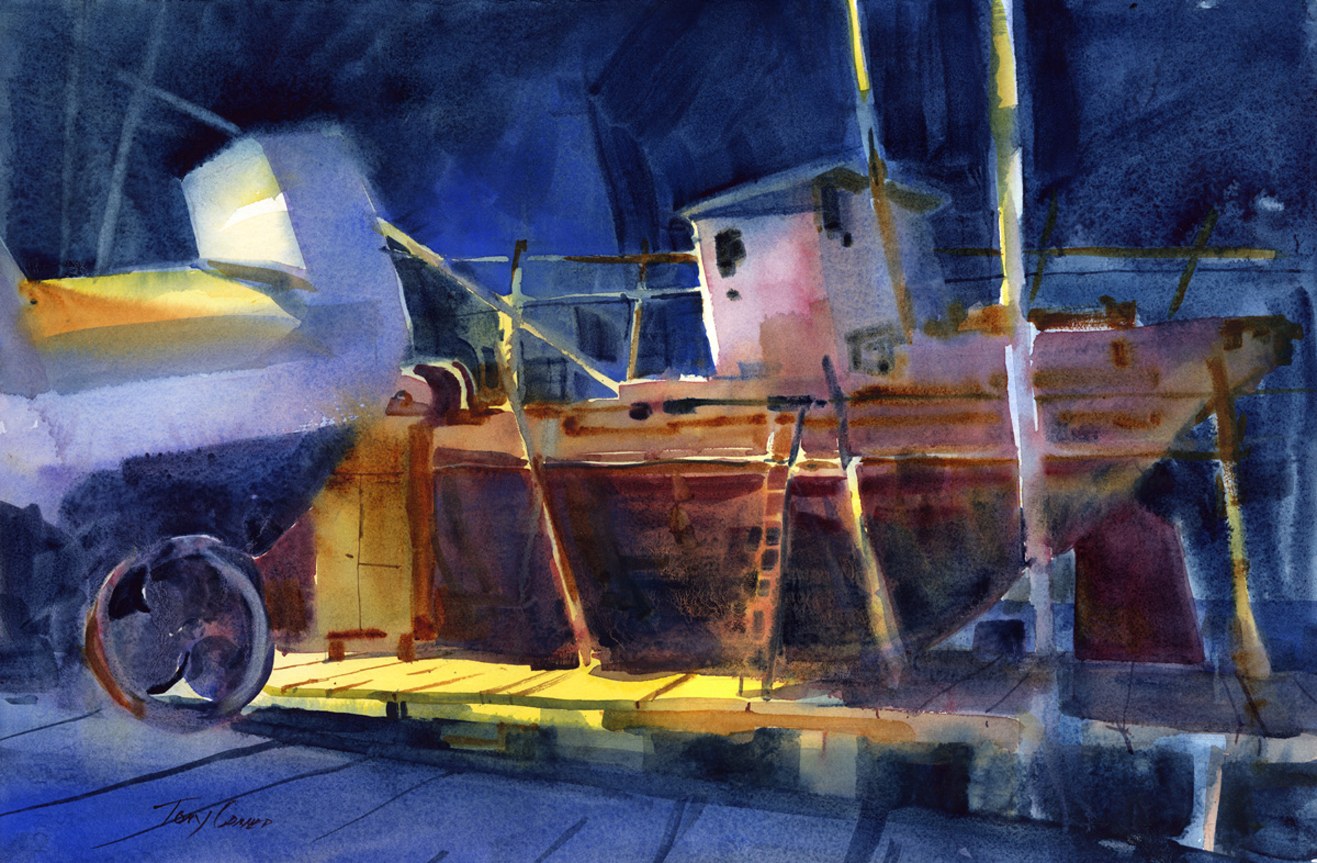 Dry Dock at Night by Tony Conner