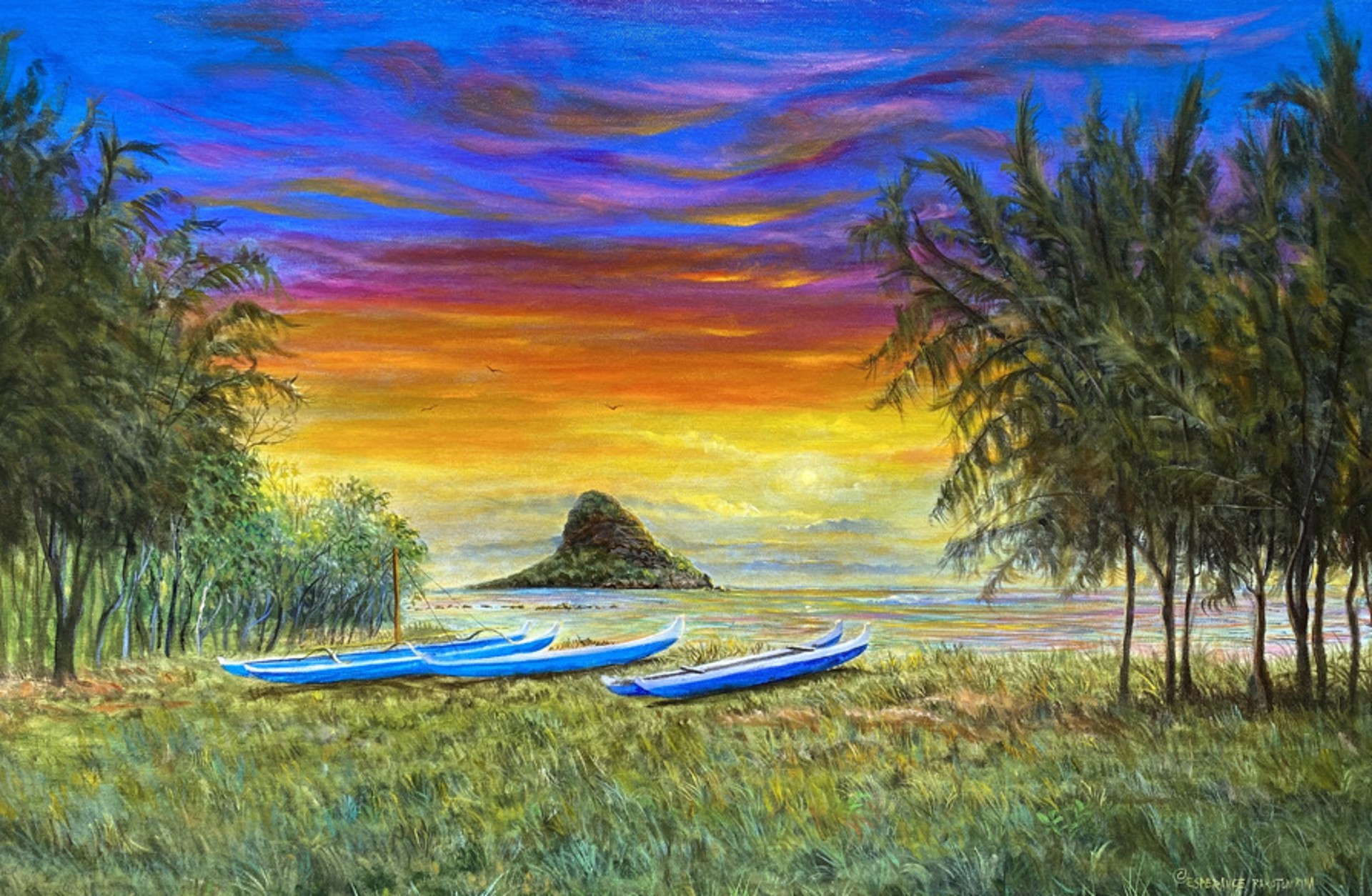 Chinamanʻs Hat Sunrise by Esperance Rakotonirina