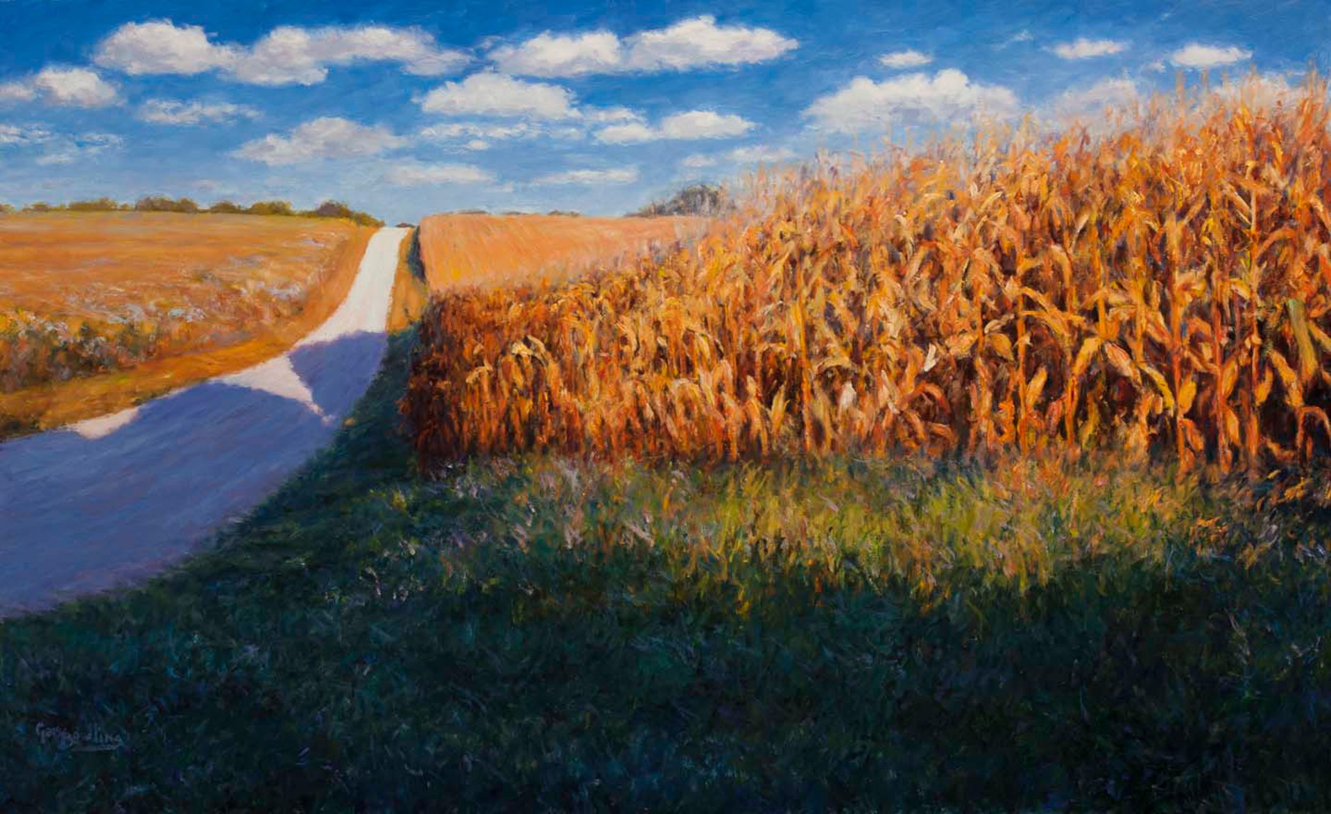 Field of Corn on a Farm Road by Gary Bowling
