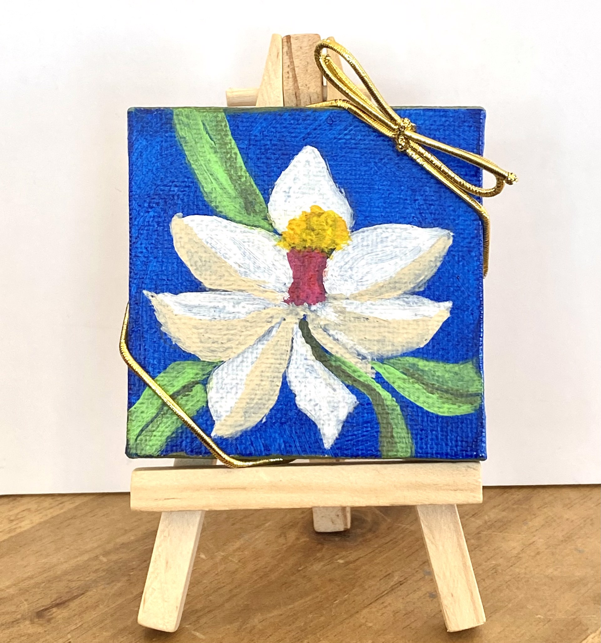 Blue Magnolia Mini Painting #4 by Elke Briuer