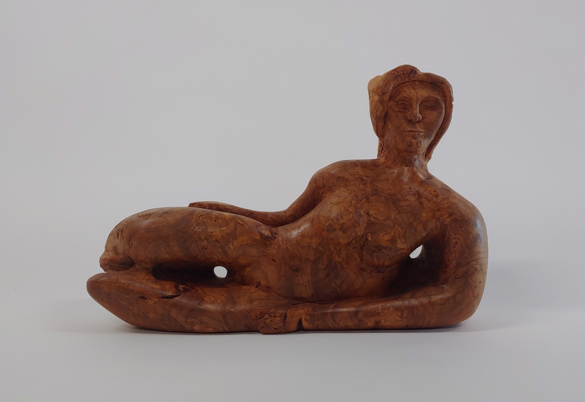 Reclining Nude #2 - Wood Sculpture by David Amdur