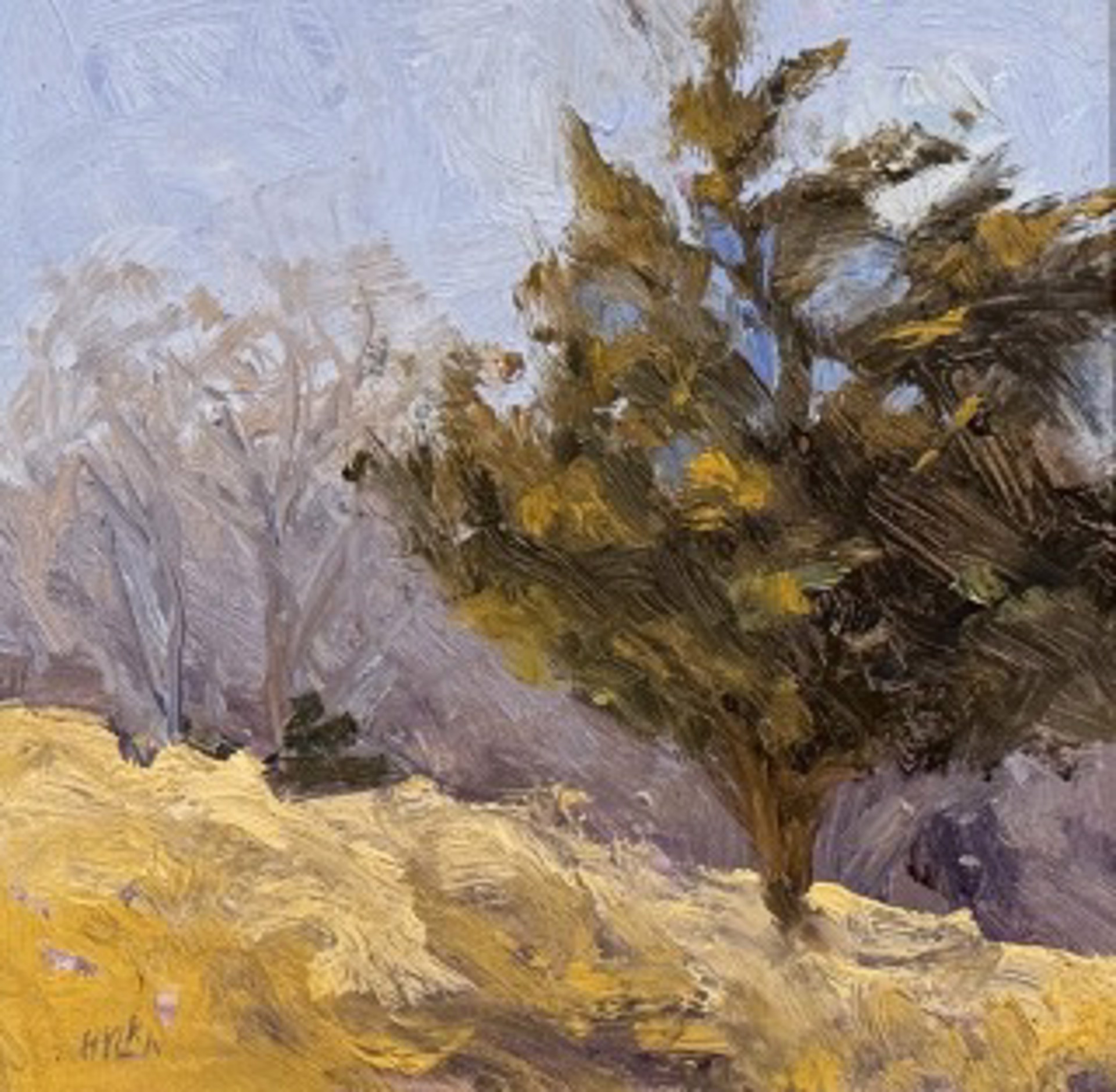 Golden Meadow & Tree by Laureen Hylka Wondolowski