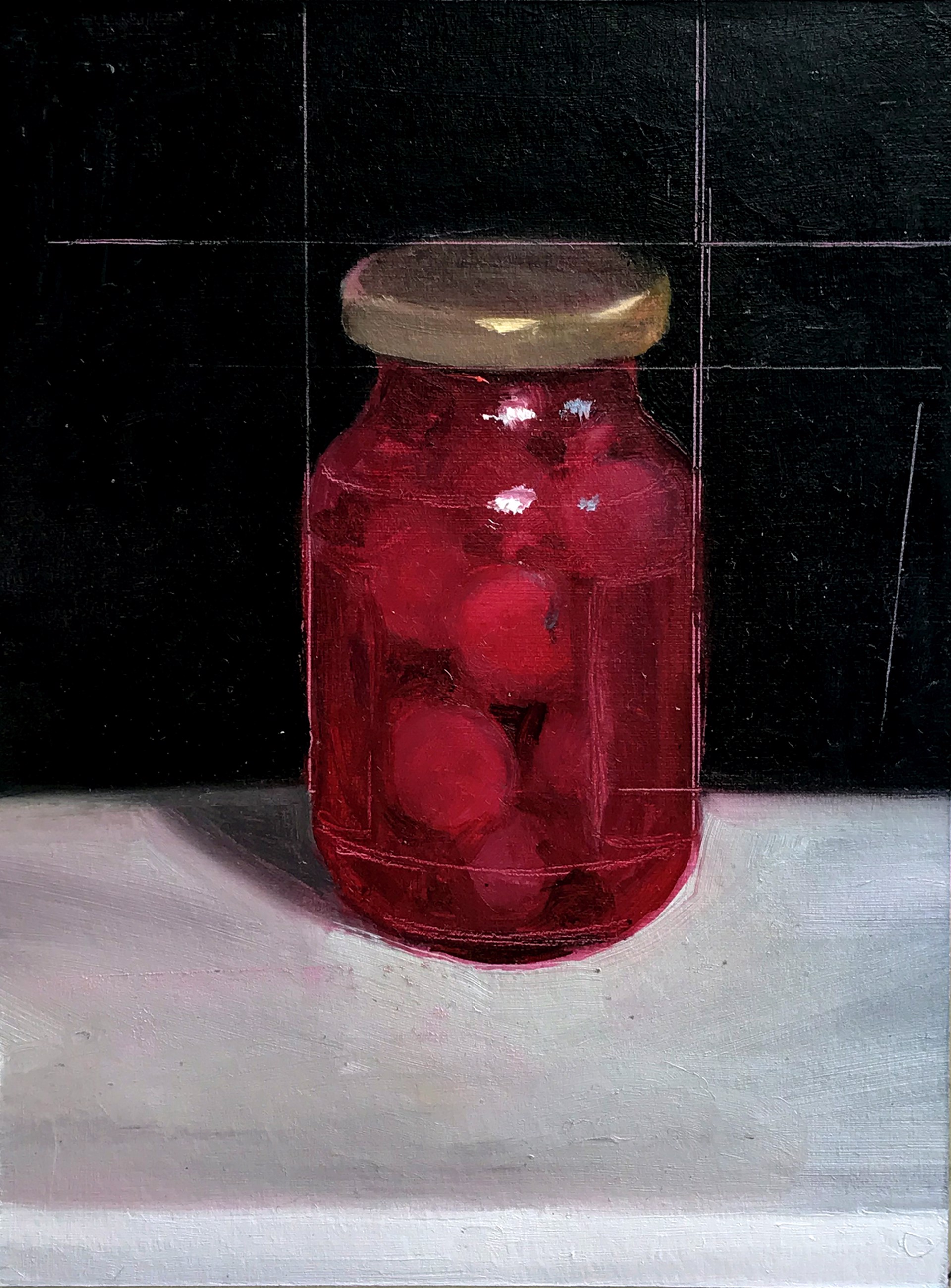 Bottle of Cherries by Nancy Bea Miller