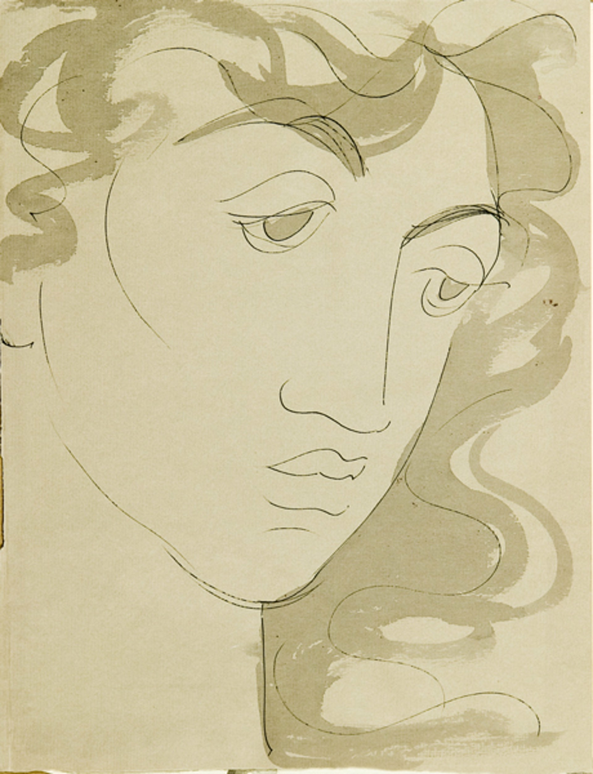 Girl's Head (titled verso) by Madge Tennent