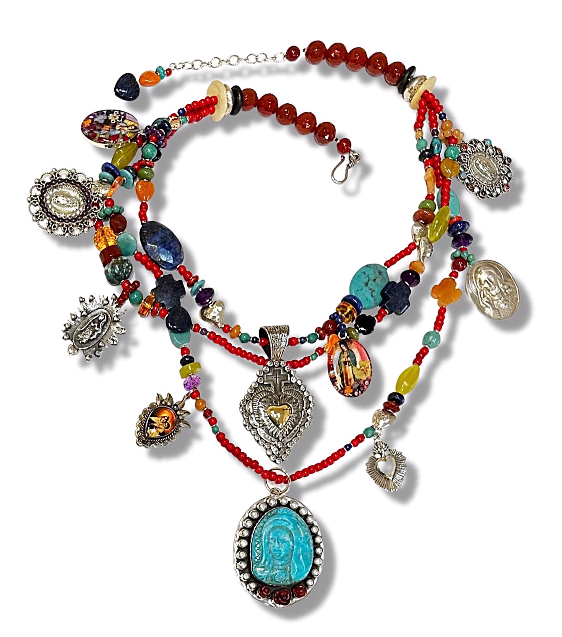 KY 1425 Virgin of Guadalupe Necklace by Kim Yubeta