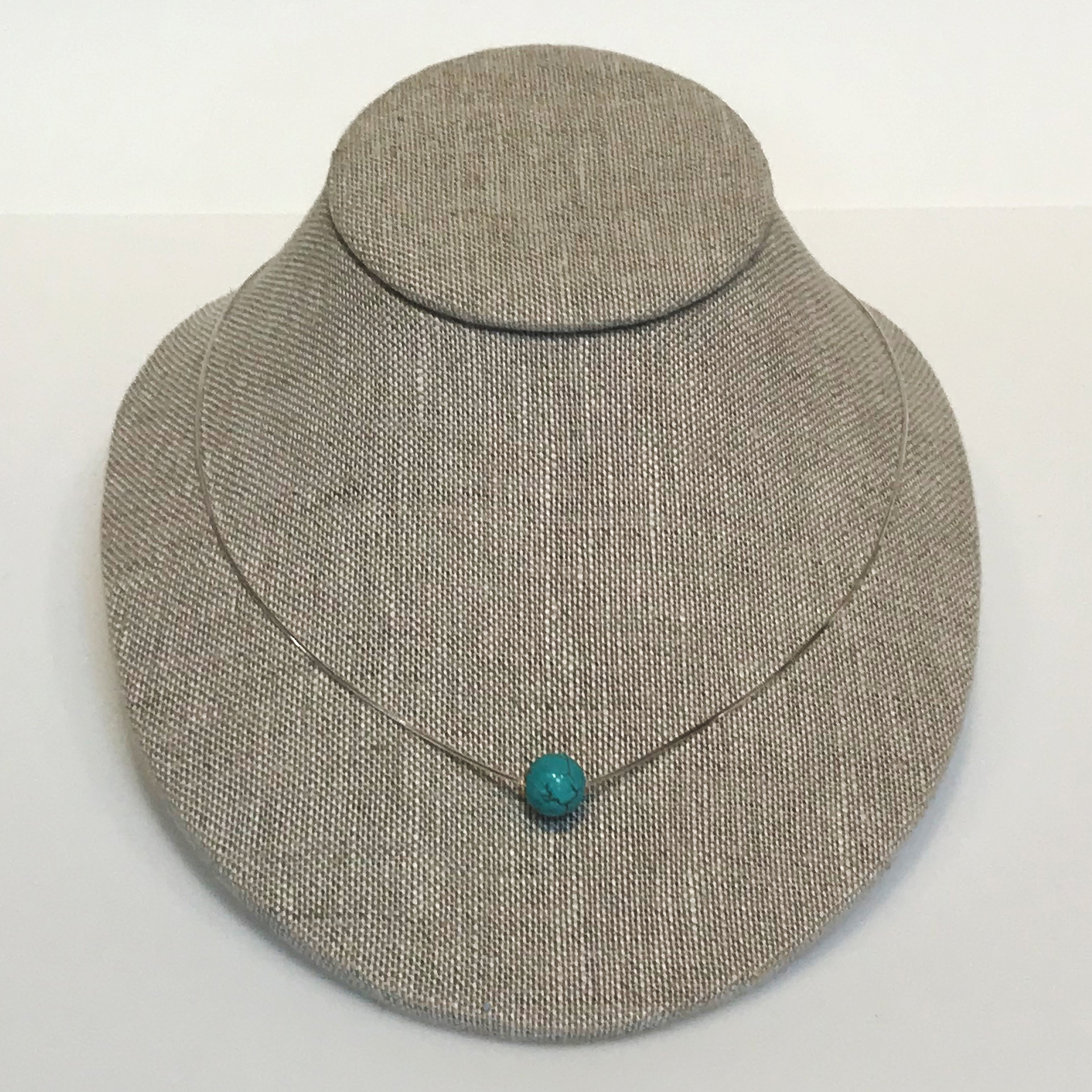 18" Eunity Necklace with Turquoise Bead by Suzanne Woodworth