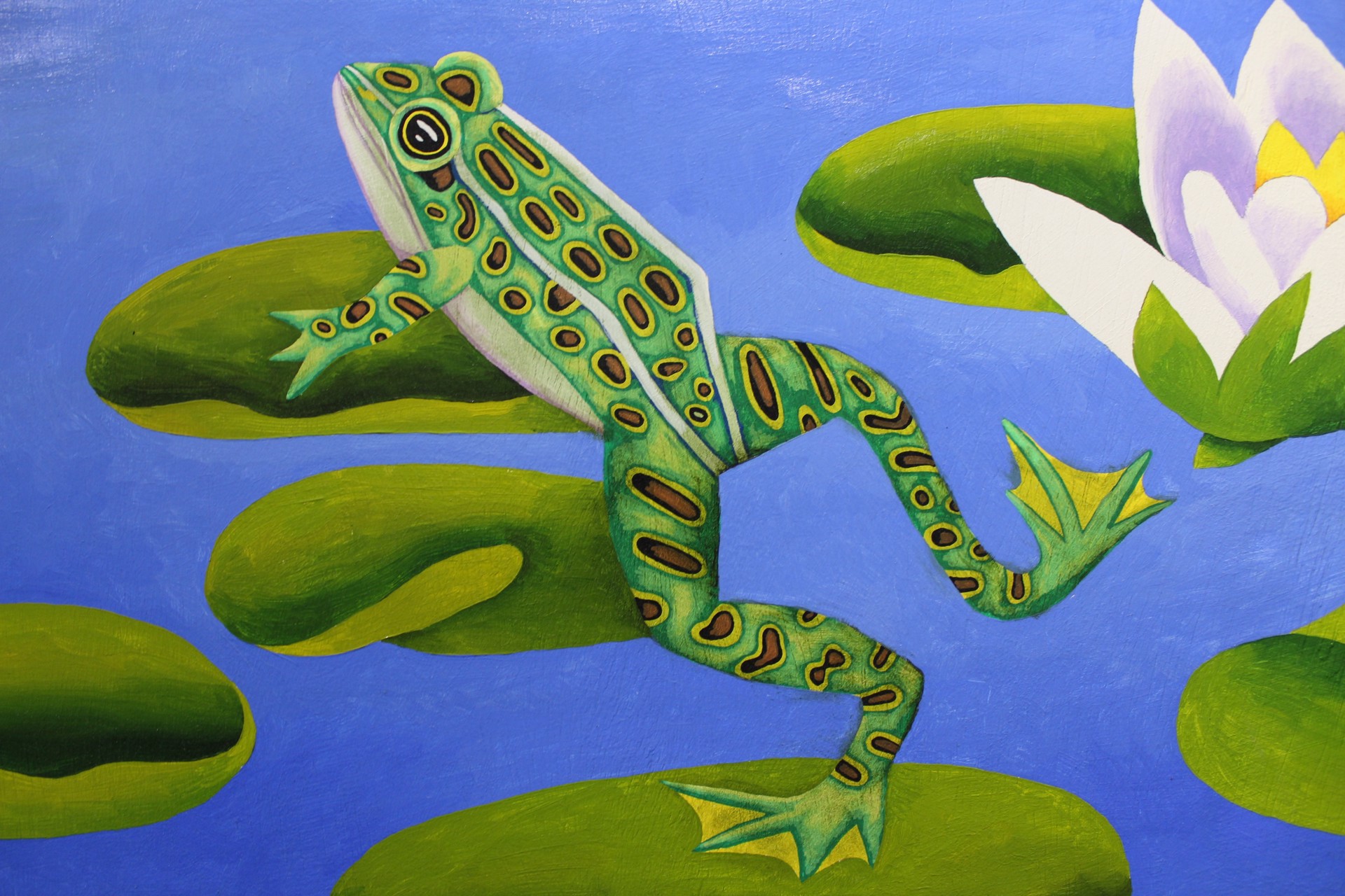 Frogs and Blooming Lilies by Billy Hassell