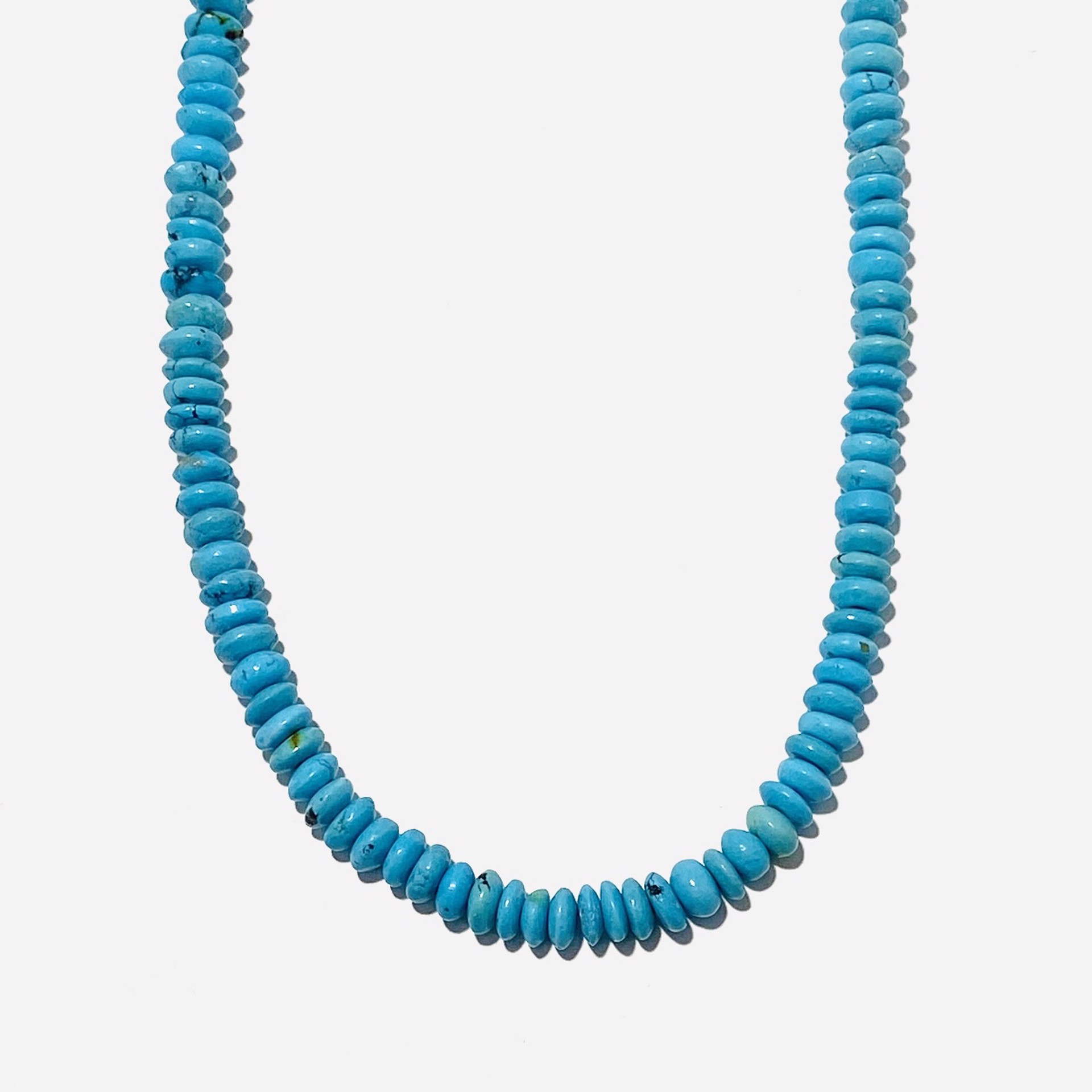 Turquoise Disc Bead Strand Necklace by Nance Trueworthy
