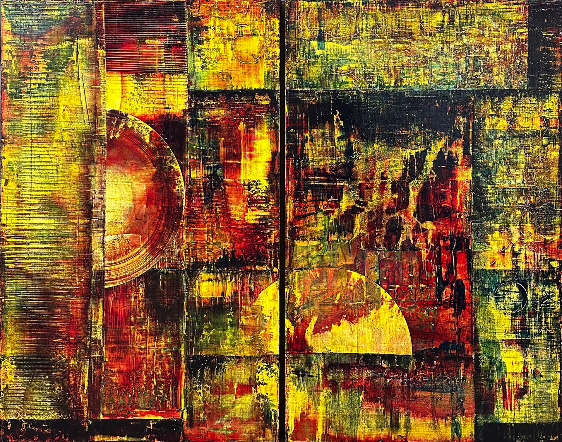 "Life, Death And A Sunset" (Diptych) by Hilario Gutierrez by Art One Resale Inventory