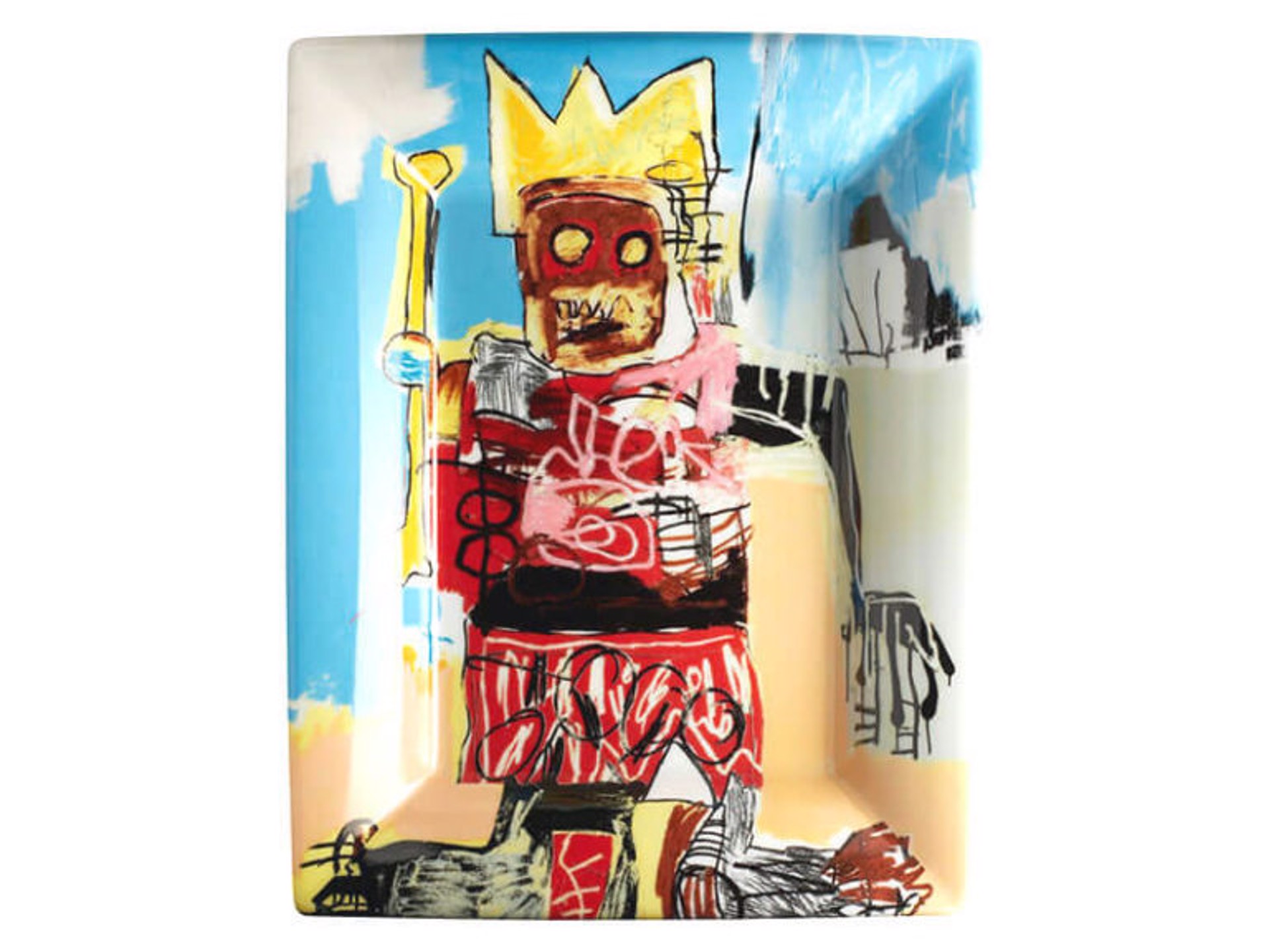 Yellow Crown and Bone Tray by Jean-Michel Basquiat