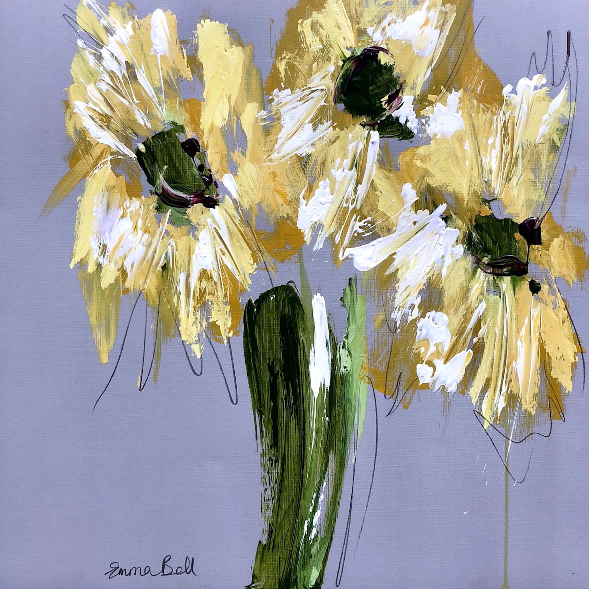 Happy Sunflowers II  by Emma Bell