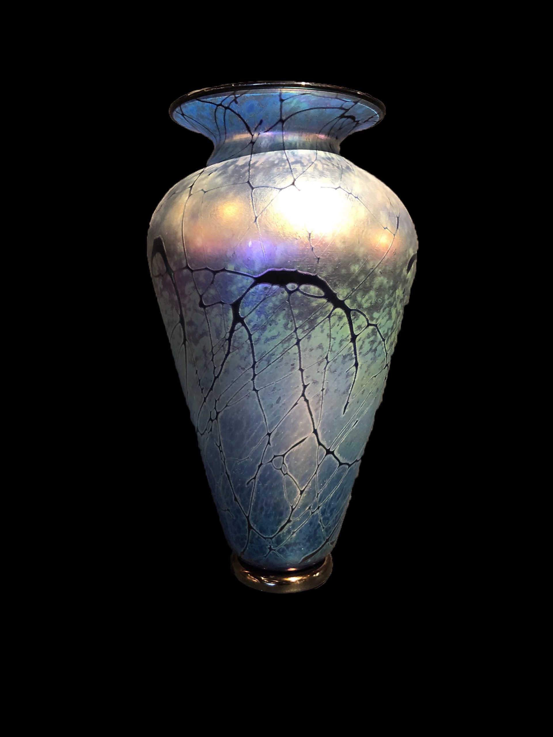 Blue Lustre Tall Vase-S by David Lindsay