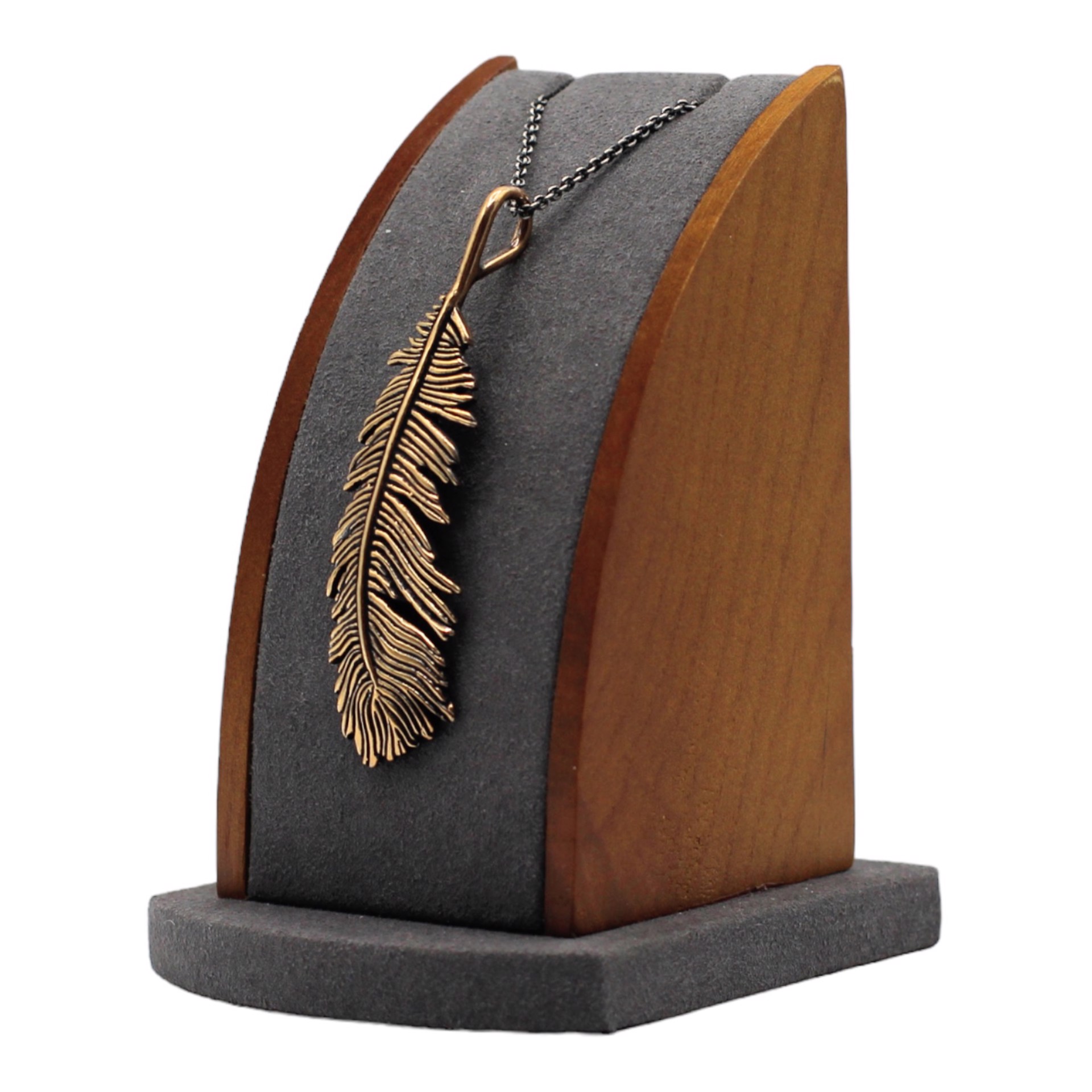 Bronze Feather Necklace by Louisa Berky