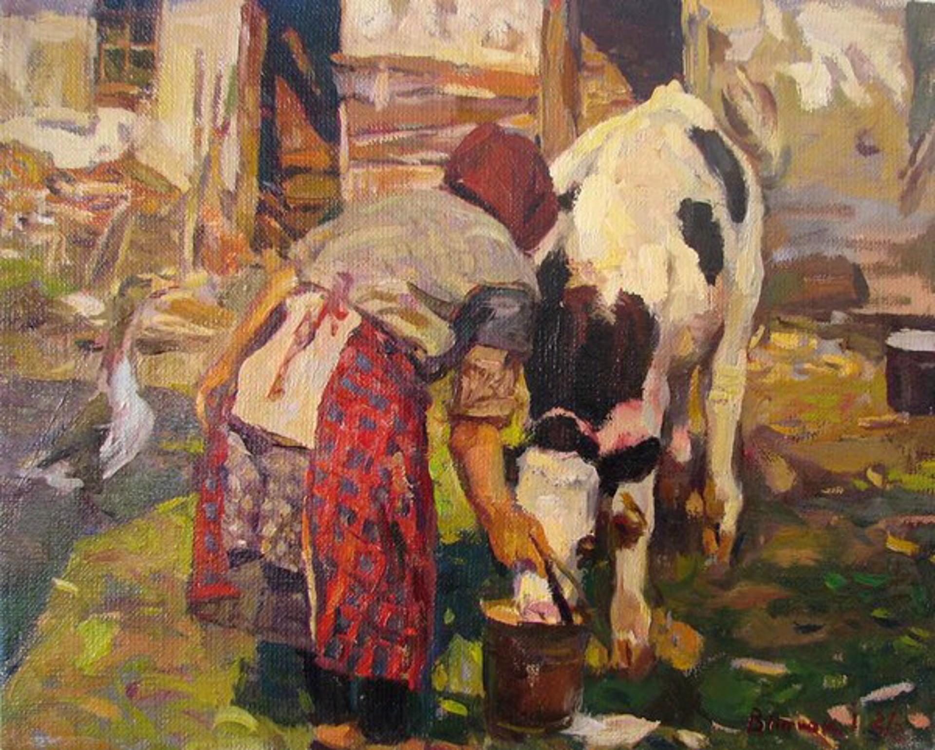 Calf Drinks (Feeding Time) by Ivan Vityuk