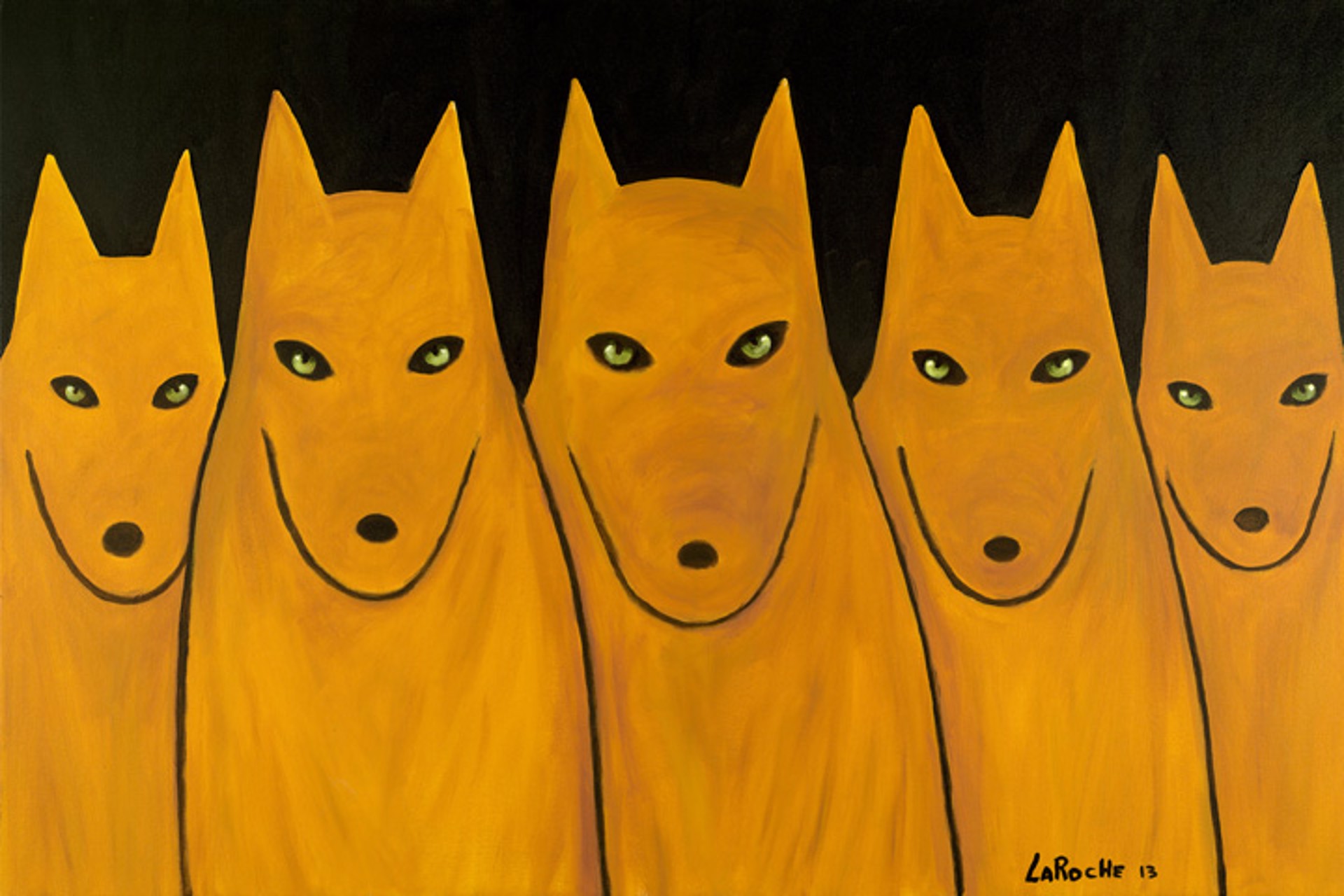 Golden Wolf Pack by Carole LaRoche