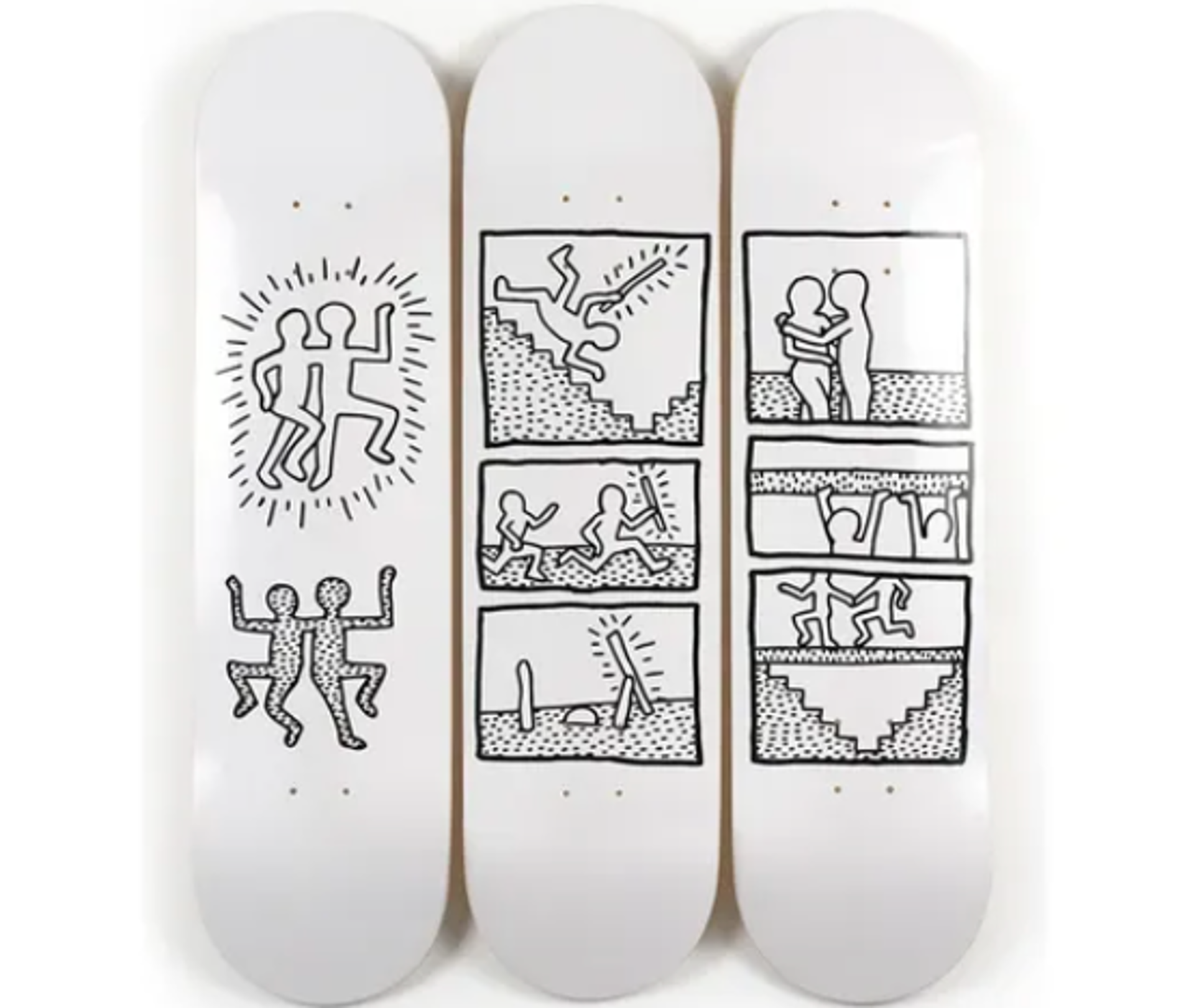 UNTITLED / Skateboard  (Triptych) by Keith Haring
