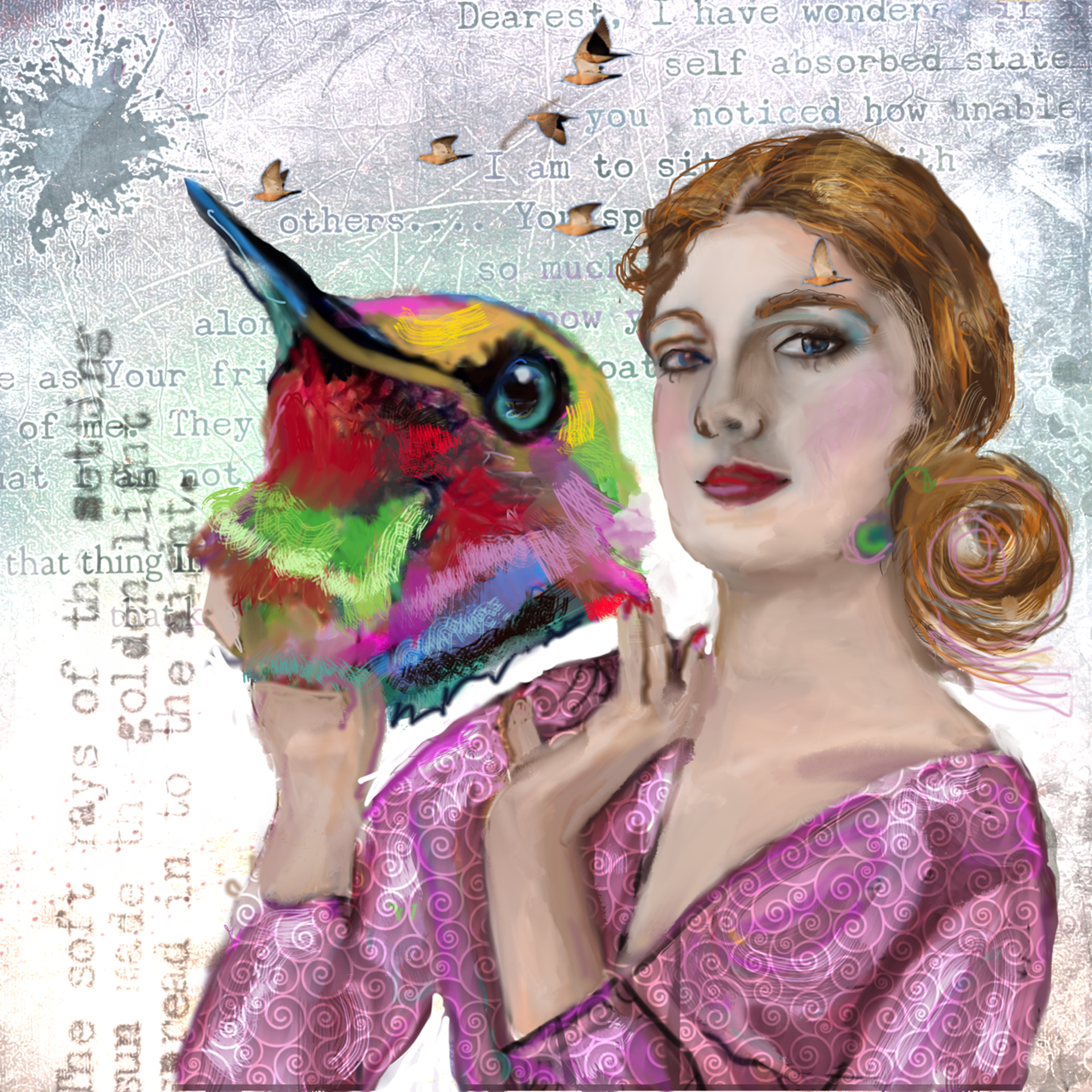 Hummingbird Mask by Deborah McMillion Nering