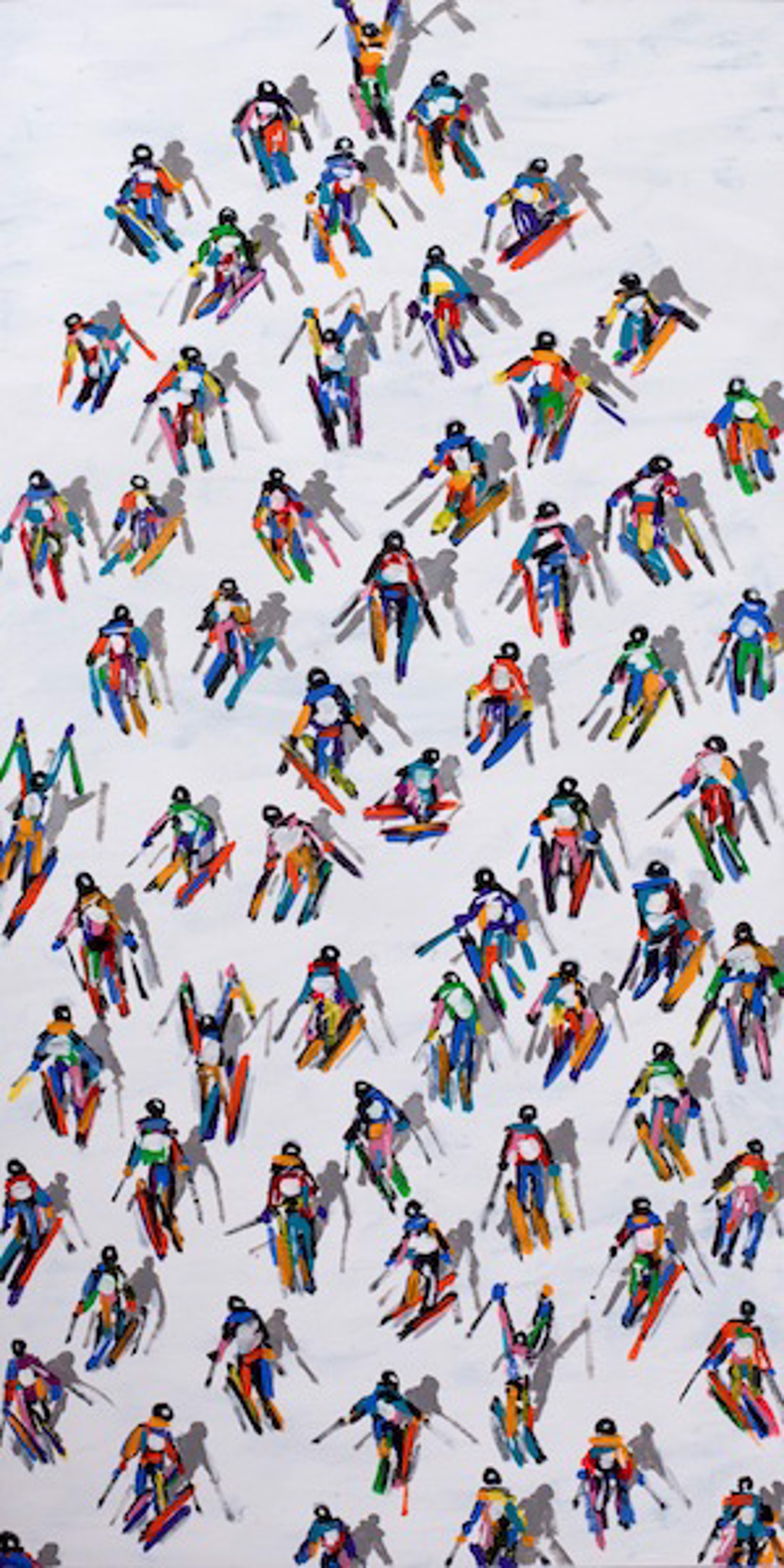 Colorful Uphill Skiers #334 by Heather Blanton