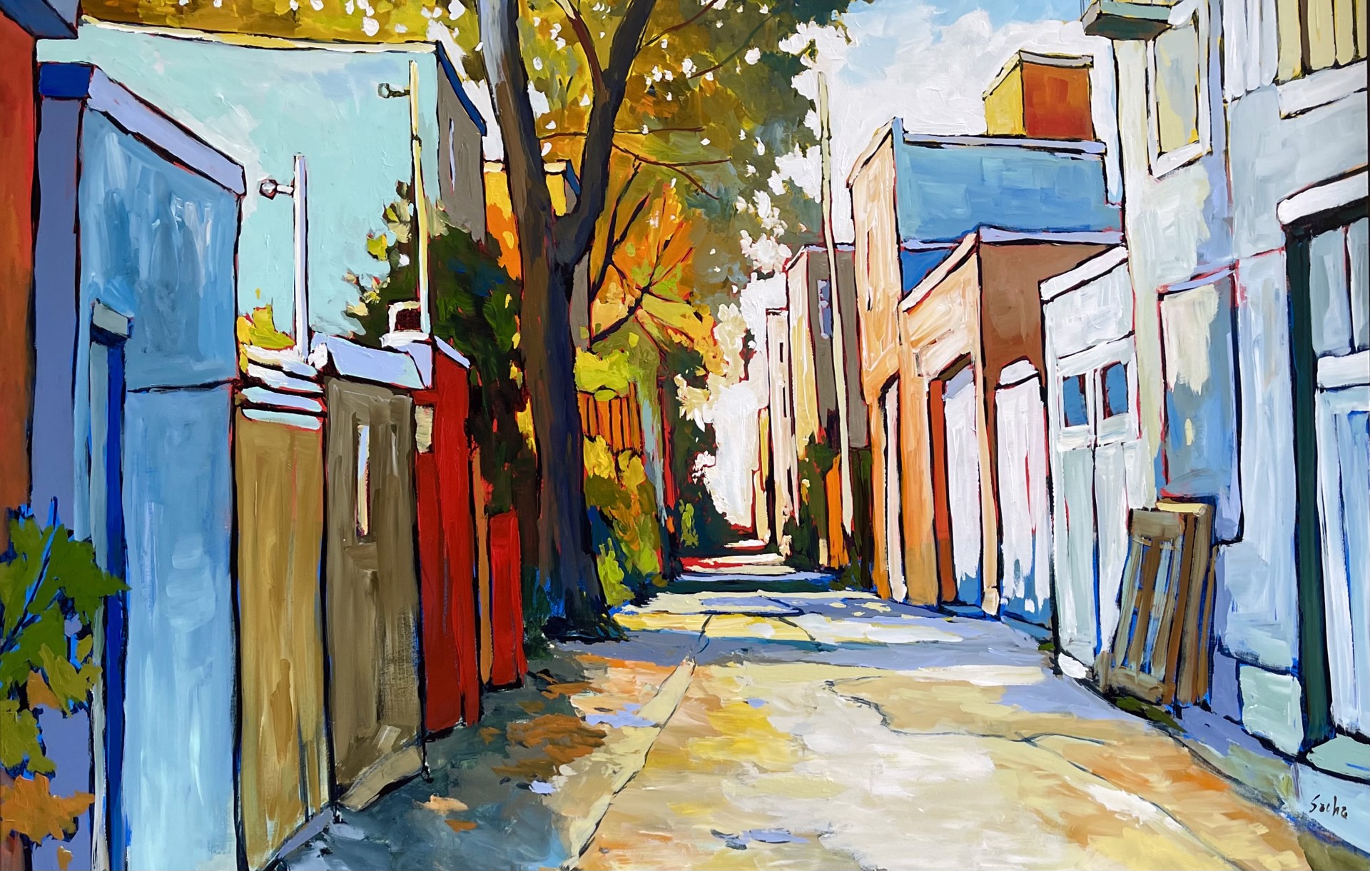Neighborhood Alley 6124602 Framed by Sacha Barrette