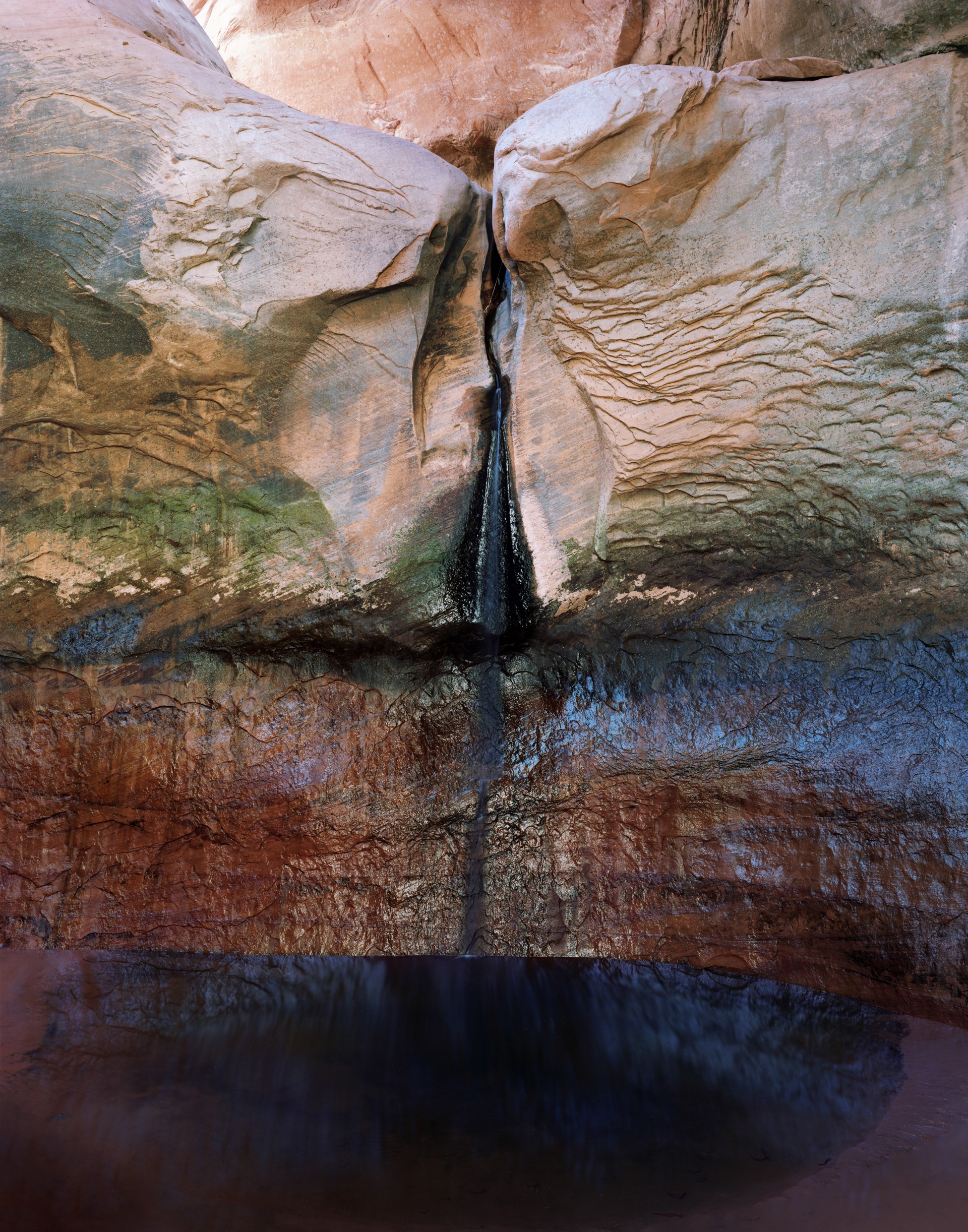Rope Swing High Above a Receding Plunge Pool, Lake Powell/Glen Canyon, Utah 2022 by Laura McPhee