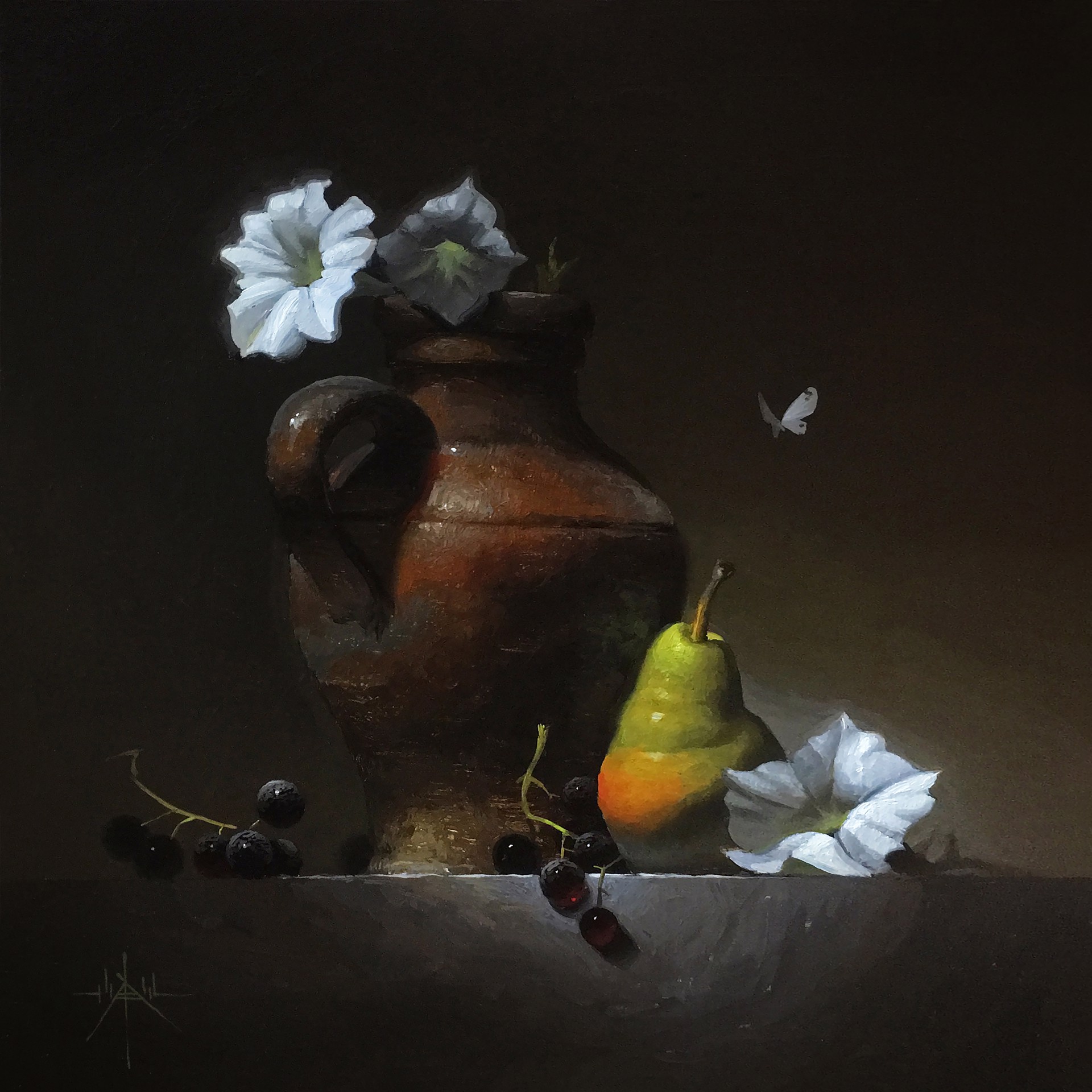 Petunias with Pear by Blair Atherholt