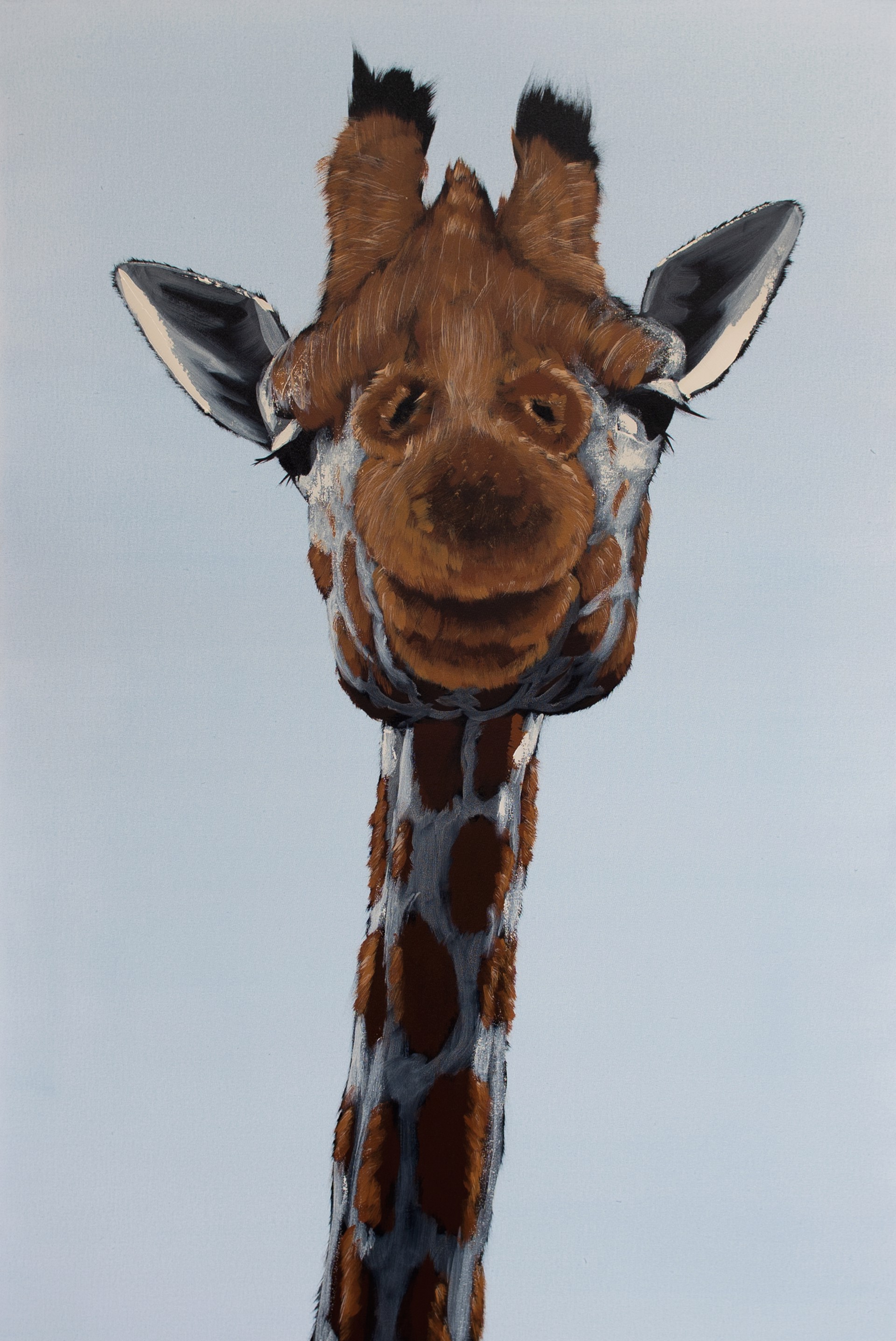 Giraffe on Light Blue by Josh Brown