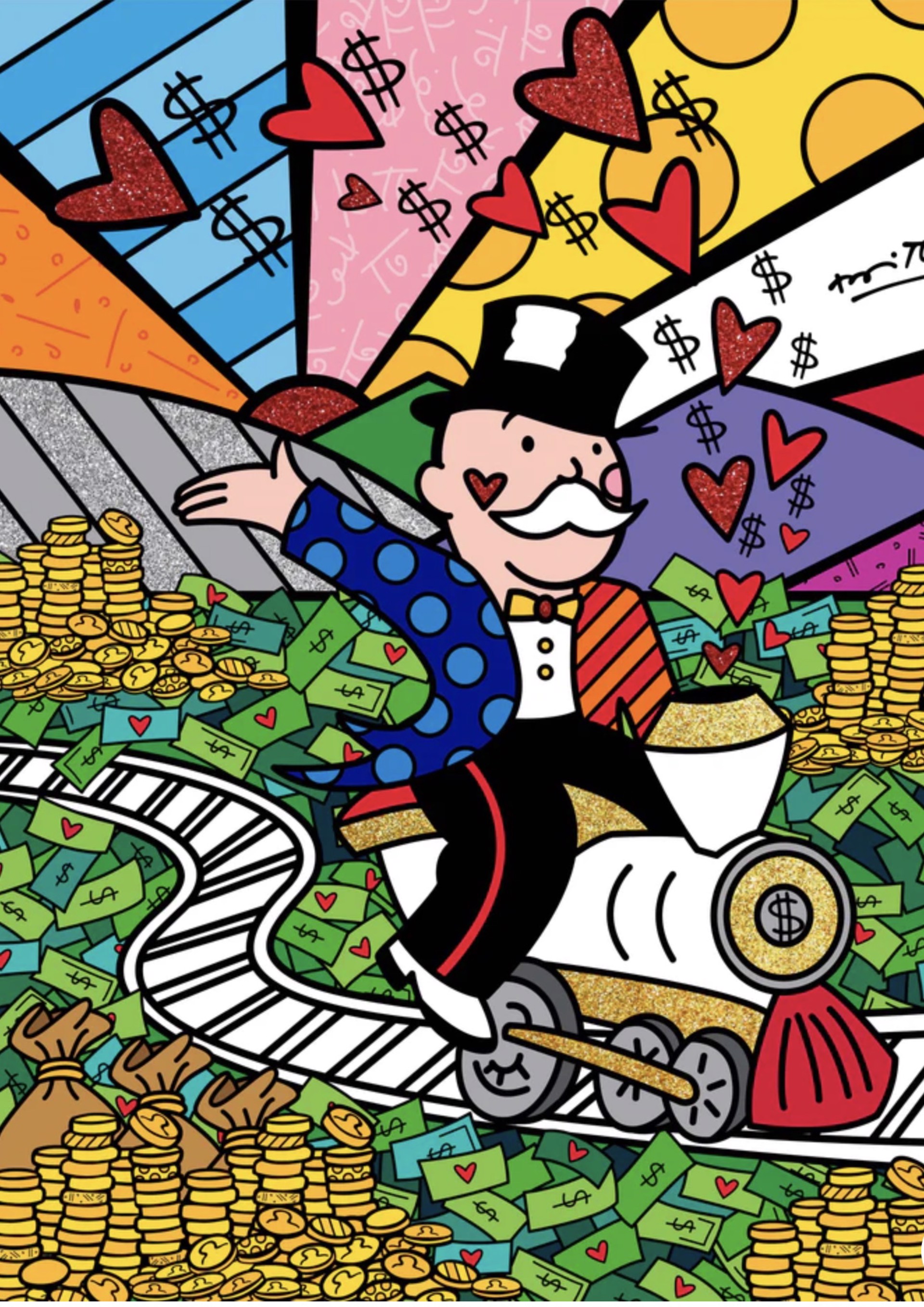 ON THE RIGHT TRACK (MONOPOLY) by Romero Britto