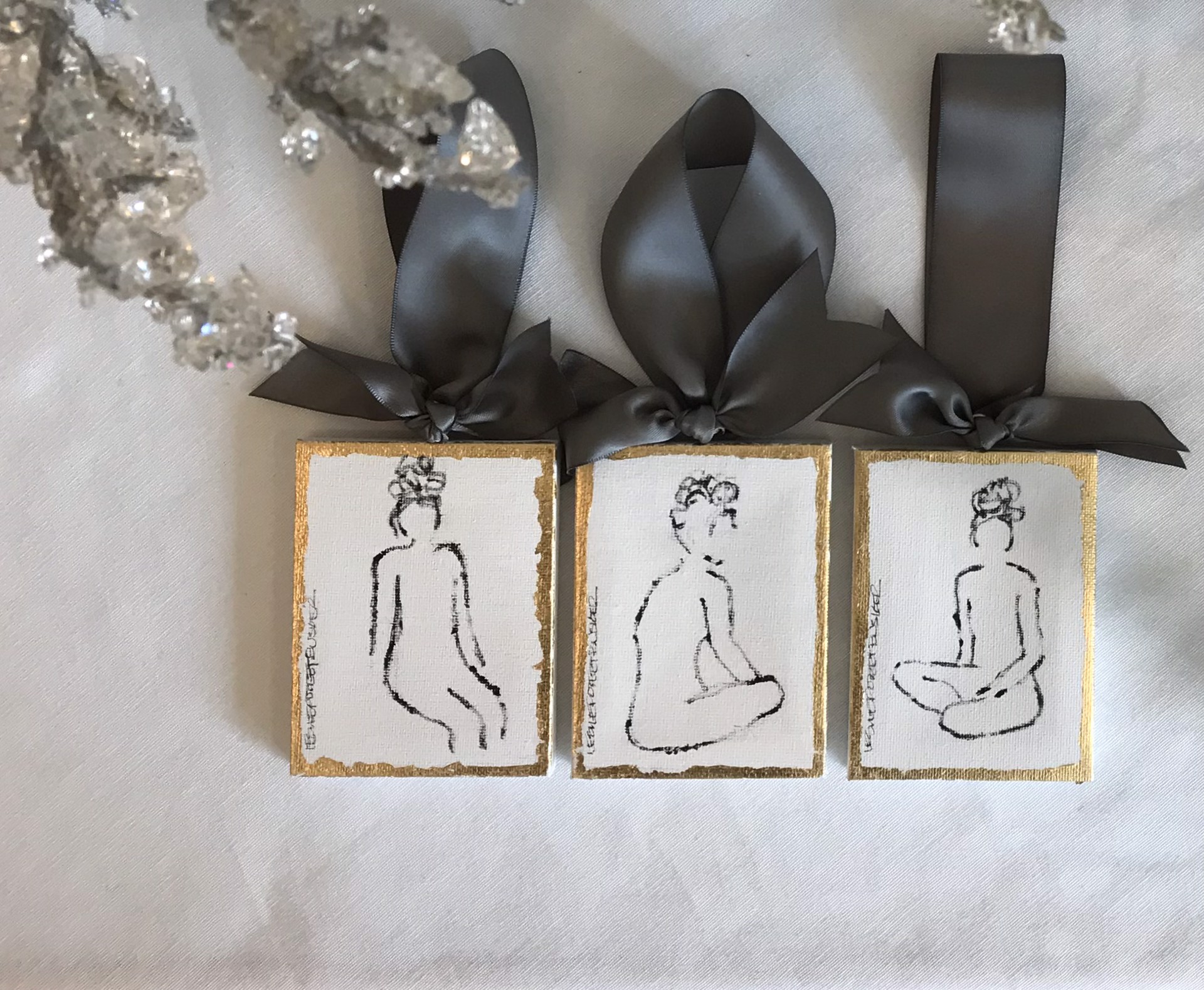 2021 Holiday Figure Ornaments, Set of Three, Group 1 by Leslie Poteet Busker