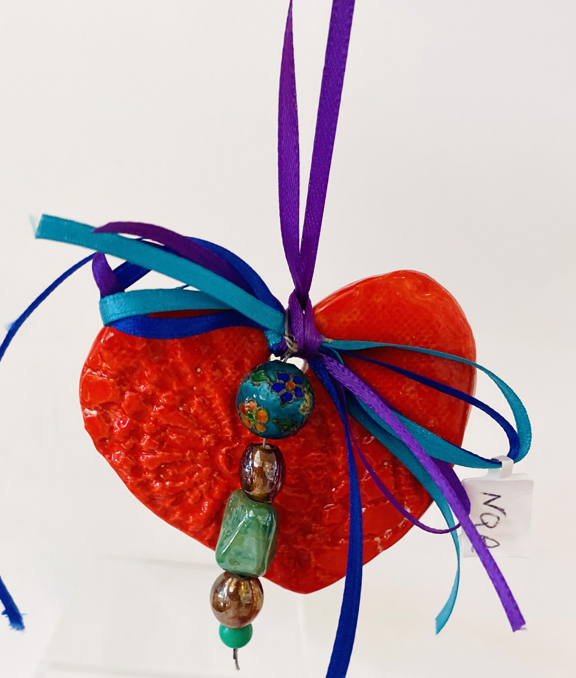 Heart Ornament with mandala detail #3 by Judy Kepley