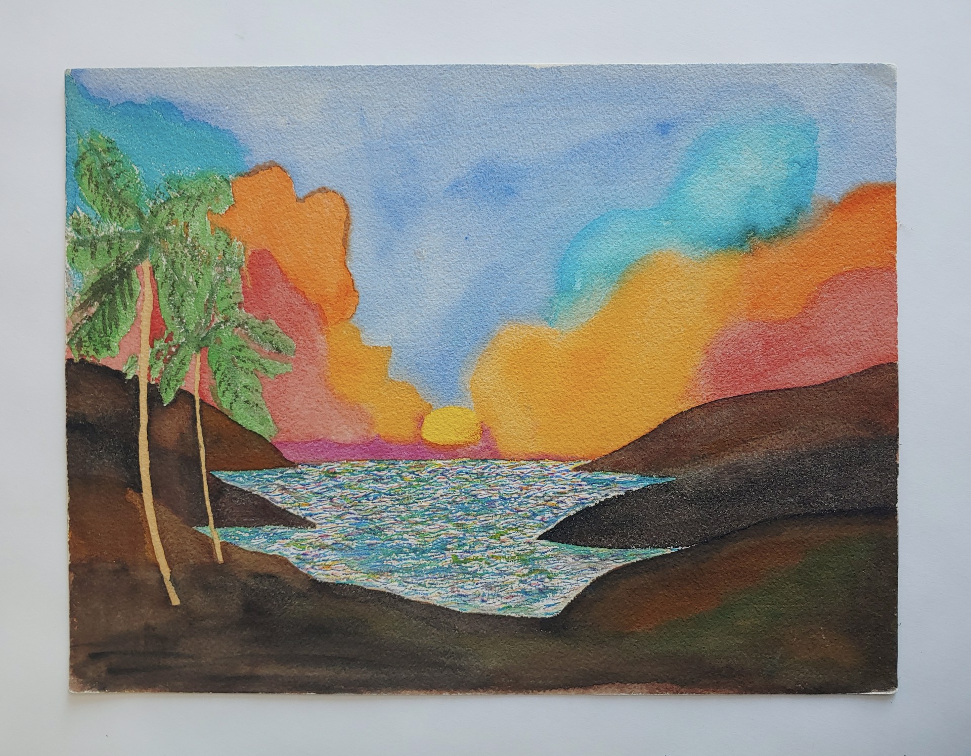 Sunset - Watercolor by David Amdur