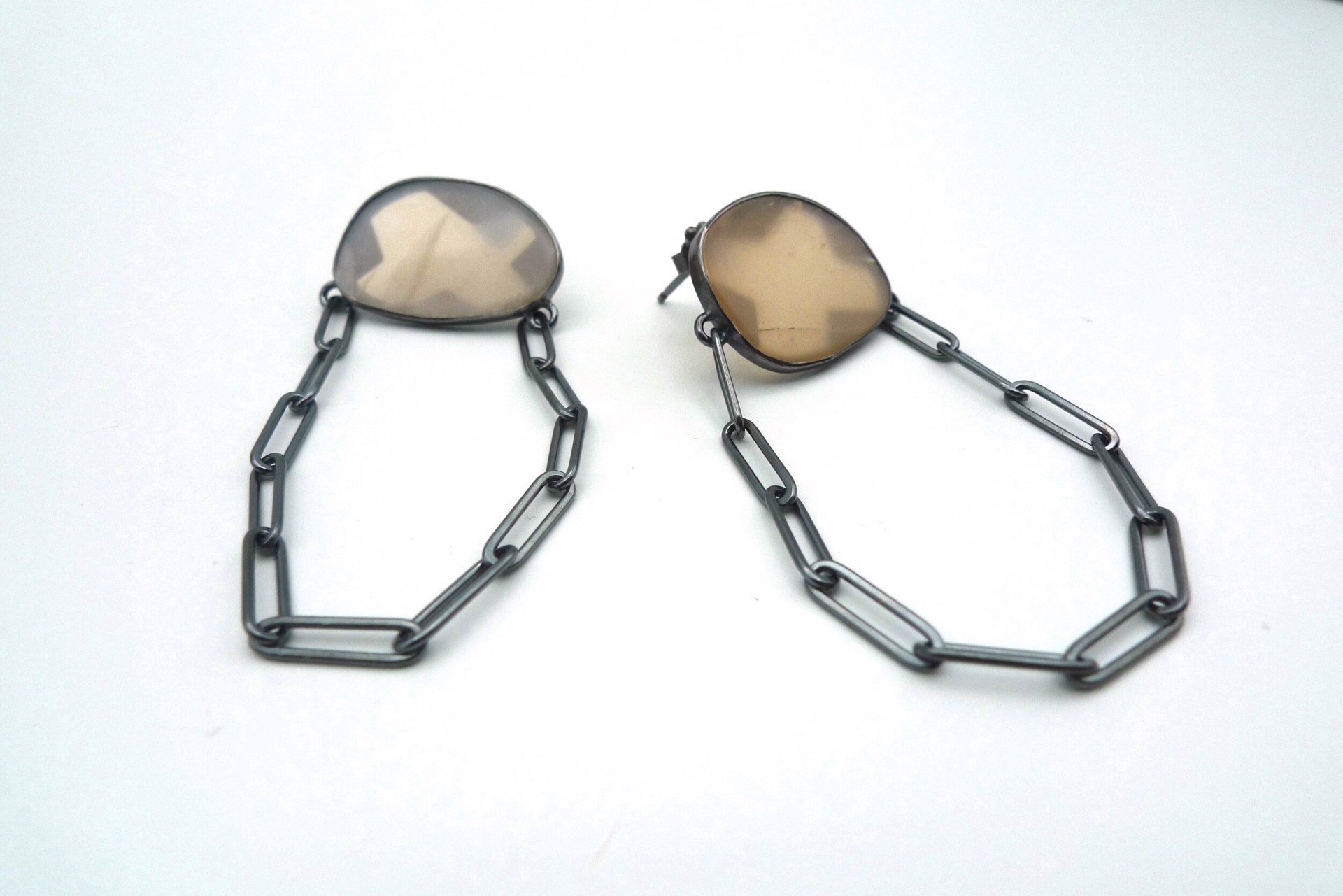 Peachy Chain Earrings by Emily Maija Rogstad