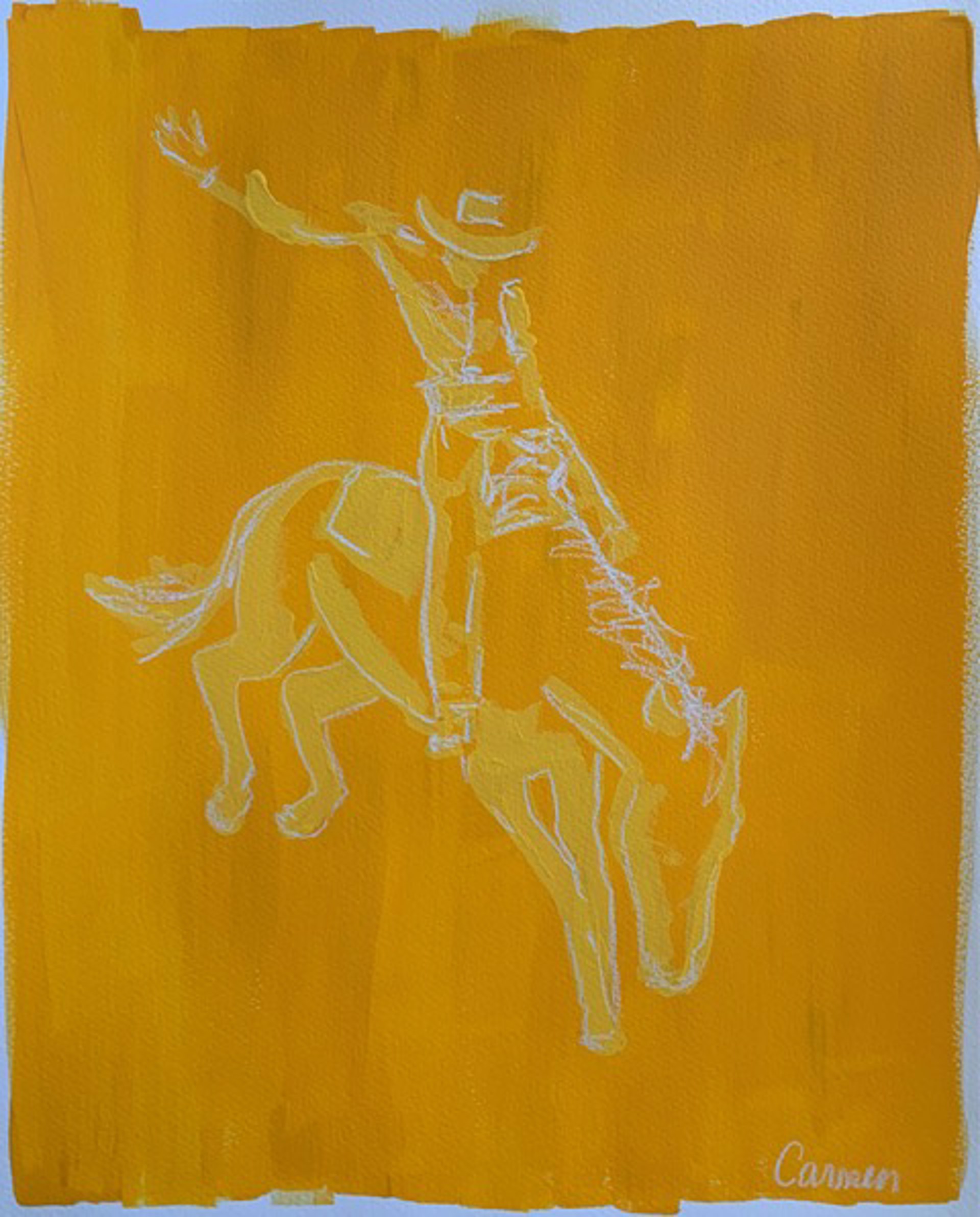 Rodeo (Yellow) (unframed) by Carmen Crawford