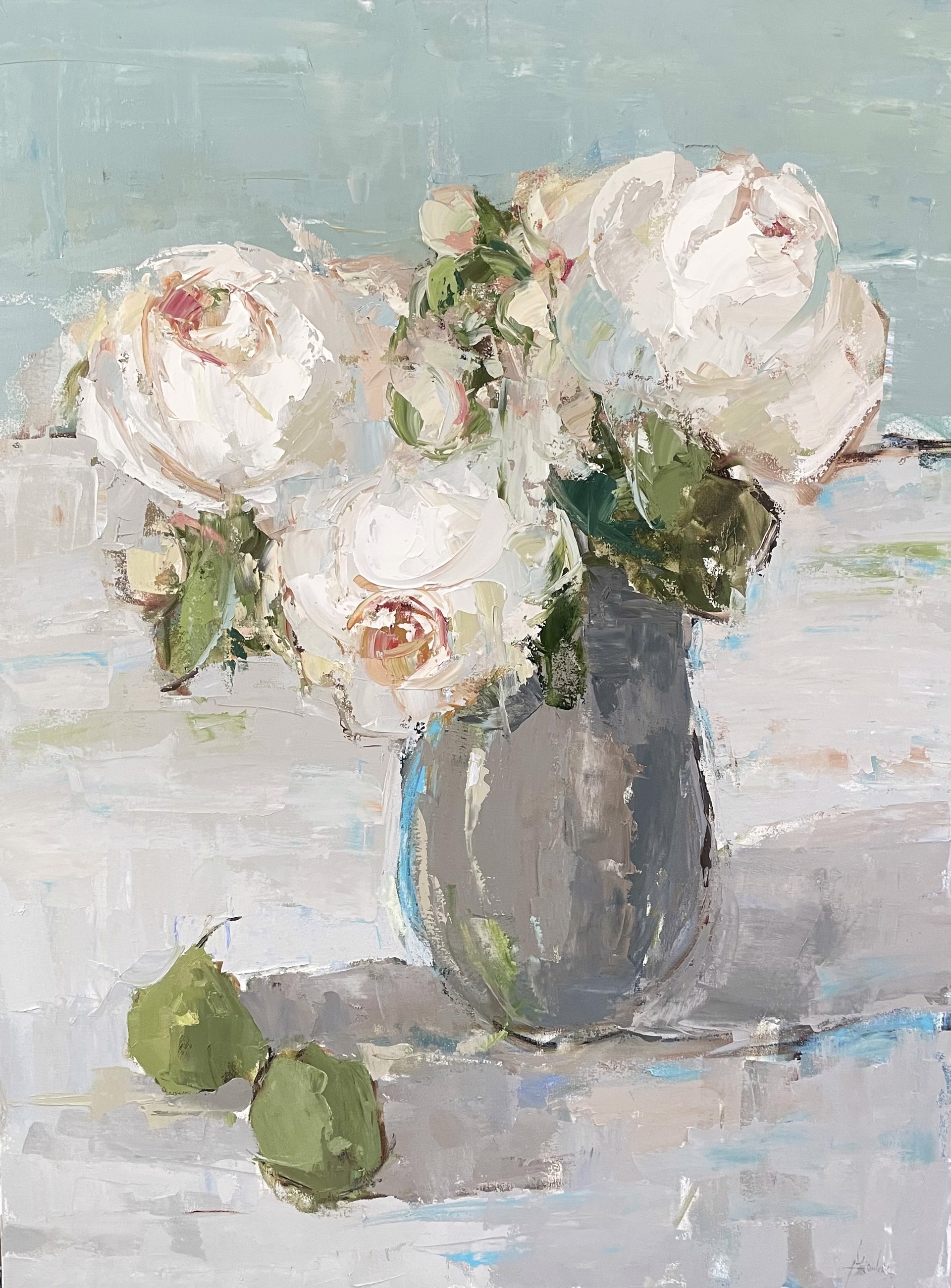 Peonies and Pears  -- ON APPROVAL by Barbara Flowers
